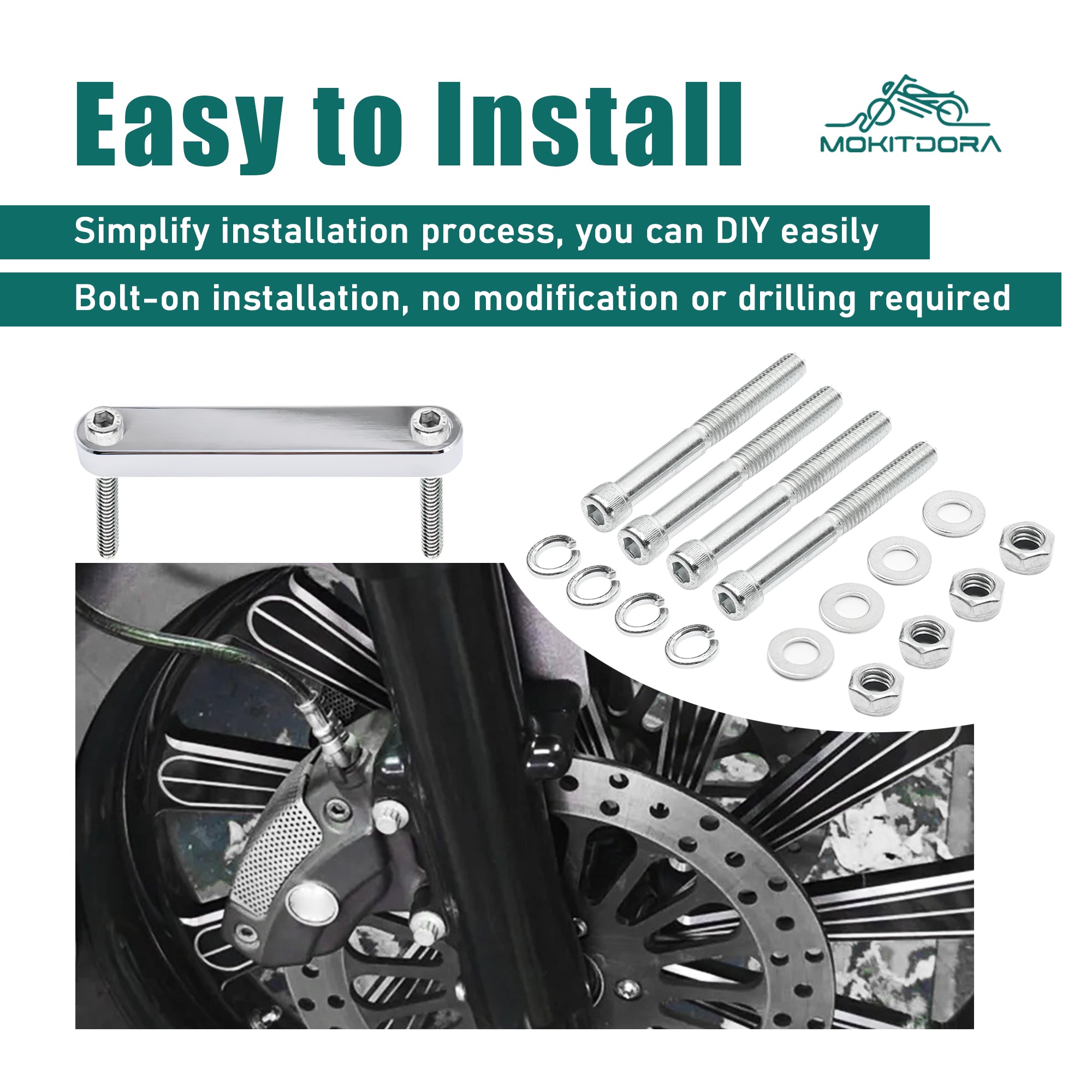 MoKitDora Touring Front Fender Spacers Bracket for 30