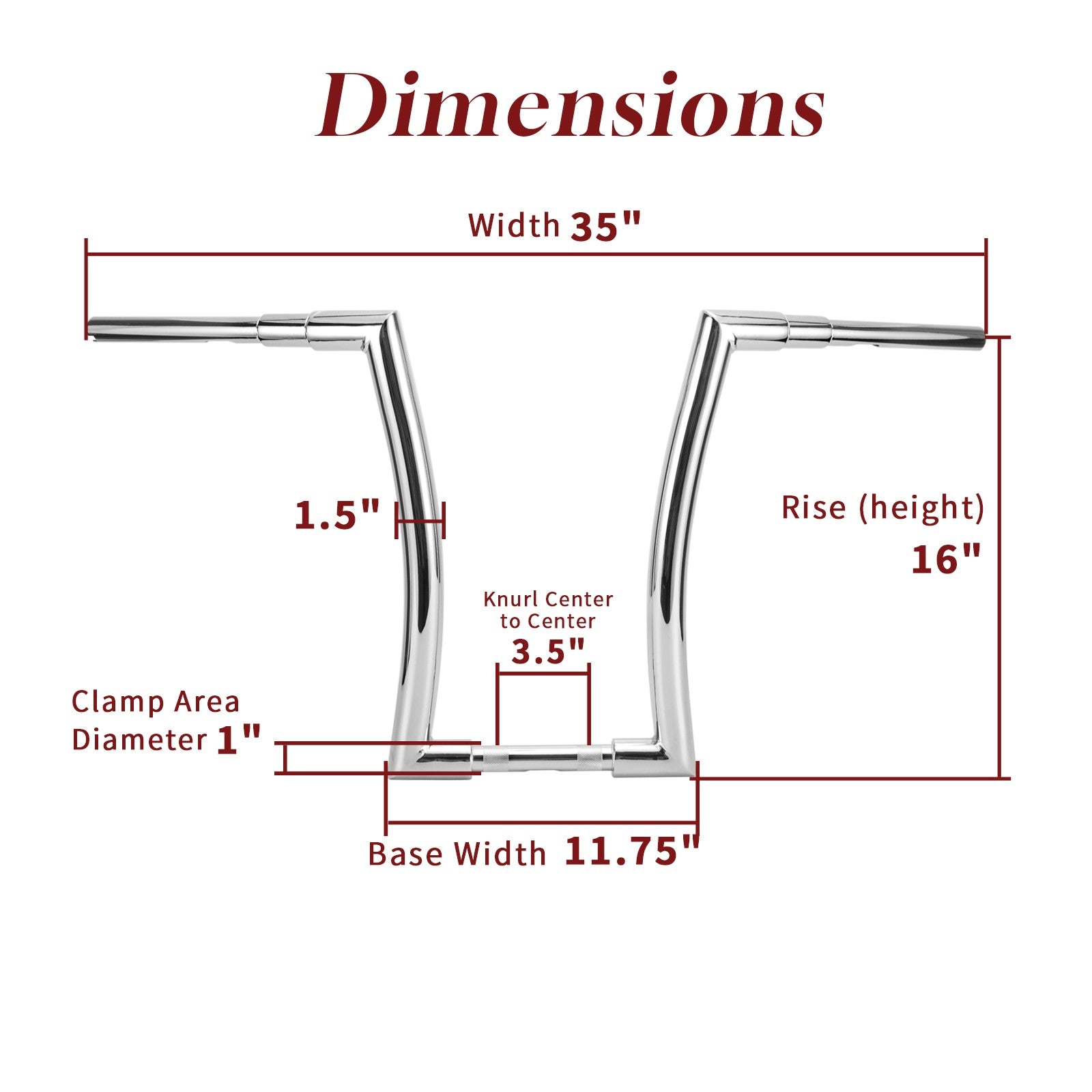 TIGERSGATE 1.5 inch Fat Ape Hangers 12 inch/14 inch/16 inch/18 inch Rise Handlebars for Harley Dyna Softail Sportster Road King Road Glide