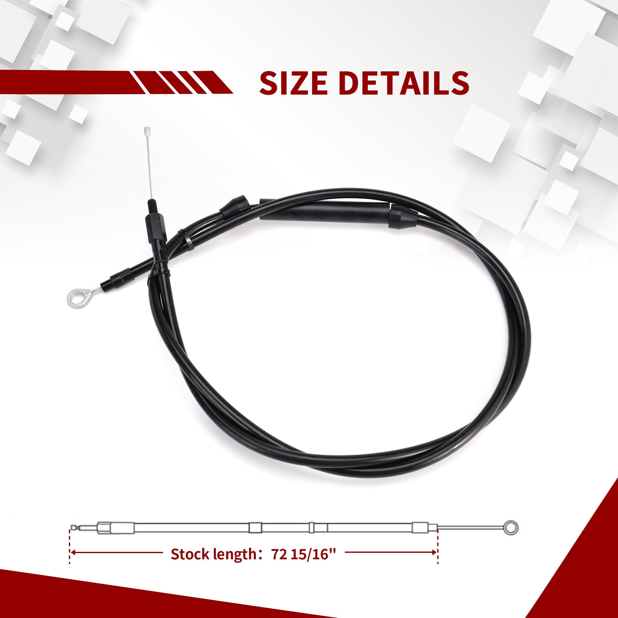 Extended Length Clutch Cable Compatible for 2007-2016 Harley Touring & Softail & Dyna and 18-up softail & 2020-up Touring