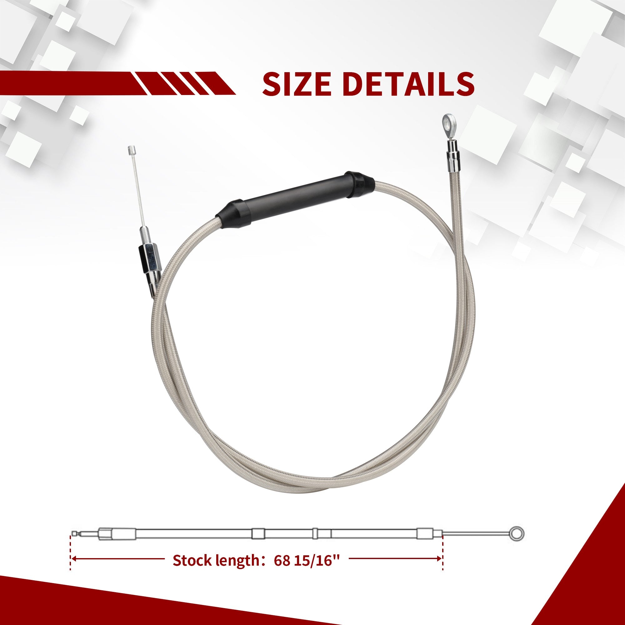 Extended Length Clutch Cable Compatible for 2007-2016 Harley Touring & Softail & Dyna and 18-up softail & 2020-up Touring