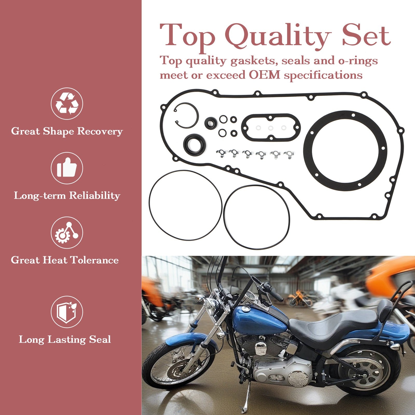 1994-2006 Softail & Dyna Primary Cover Gasket Kit Clutch Seal for Harley 1994-2005 Dyna & 1994-2006 Softail All Models