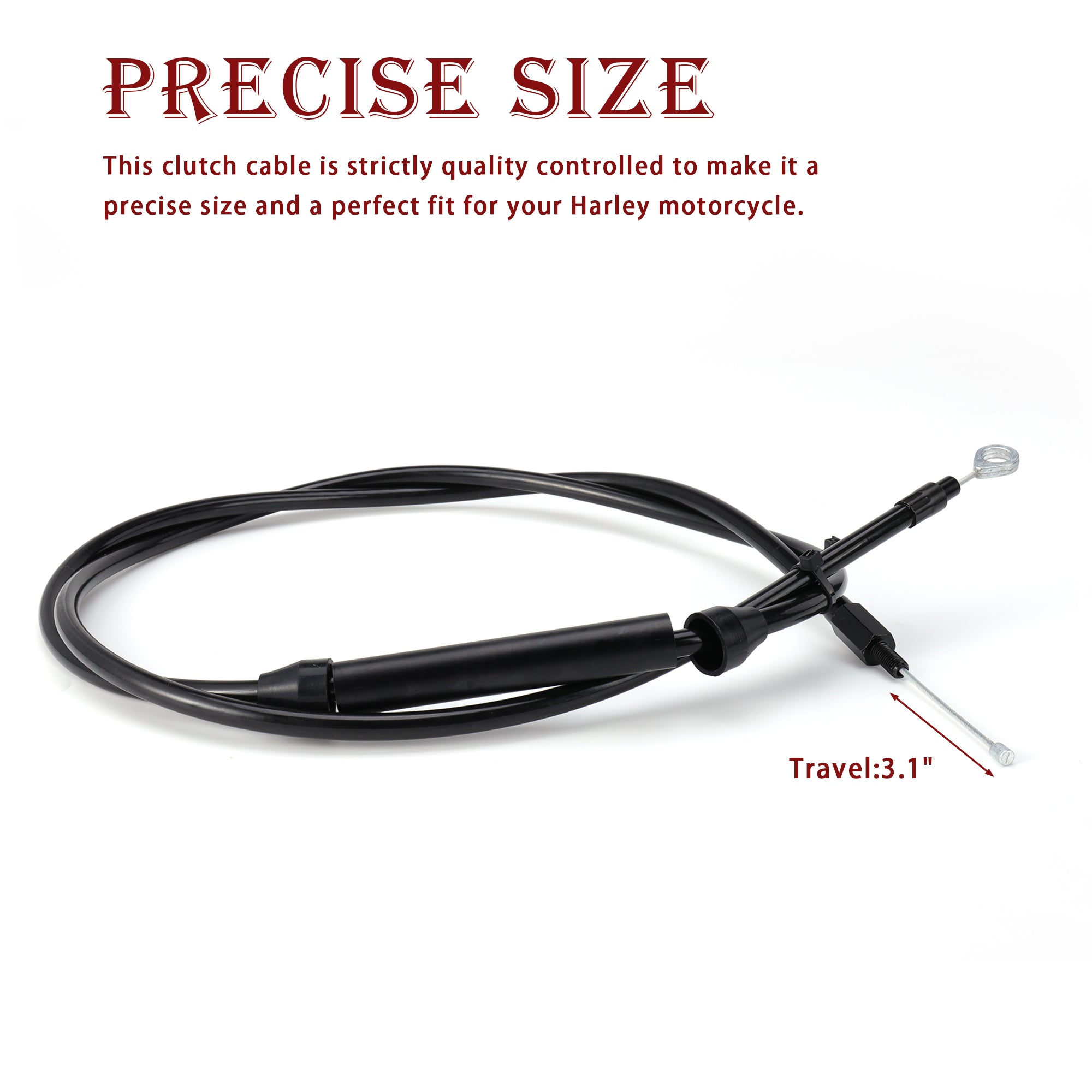 Extended Clutch Cable for 1986-Up Harley Sportster & 1987-2006 Harley Big Twin Models