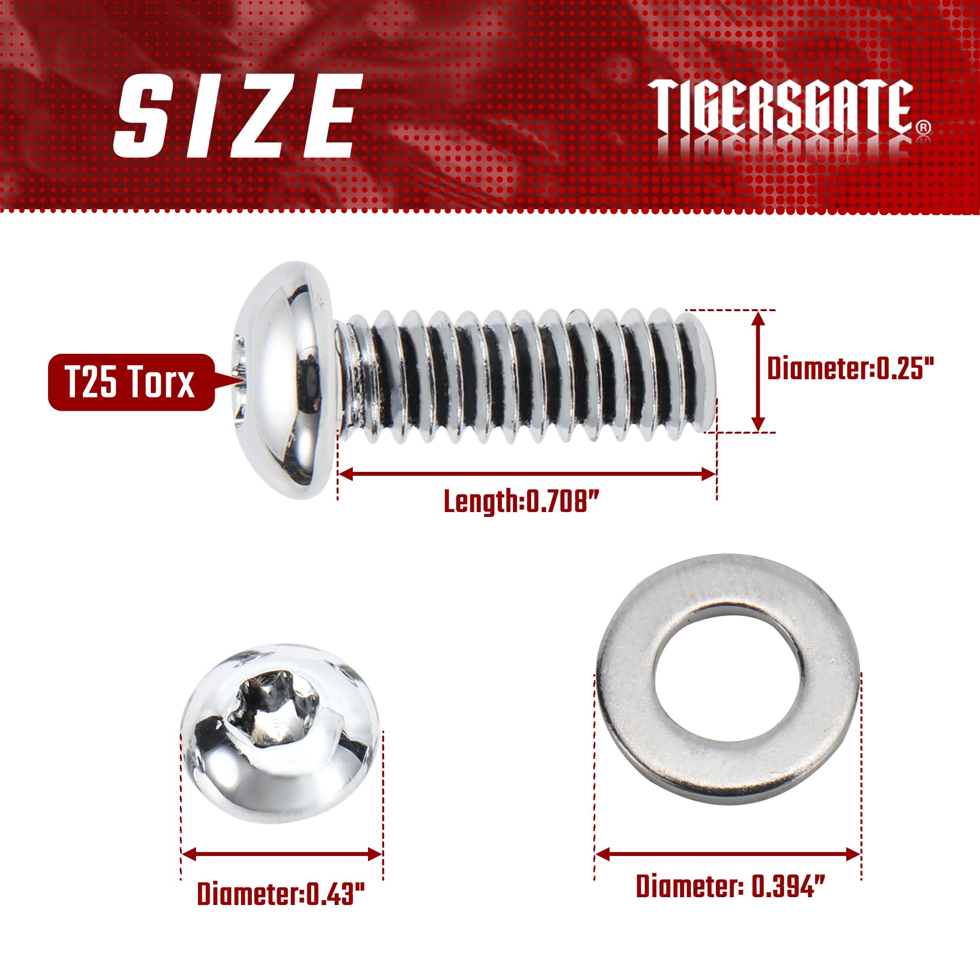 TIGERSAGTE Derby Cover Hardware Bolt Kit for 2008-Up Touring and Trike & 2006-2017 Dyna, 2008-2018 Softail (Except Sport Glide) Models