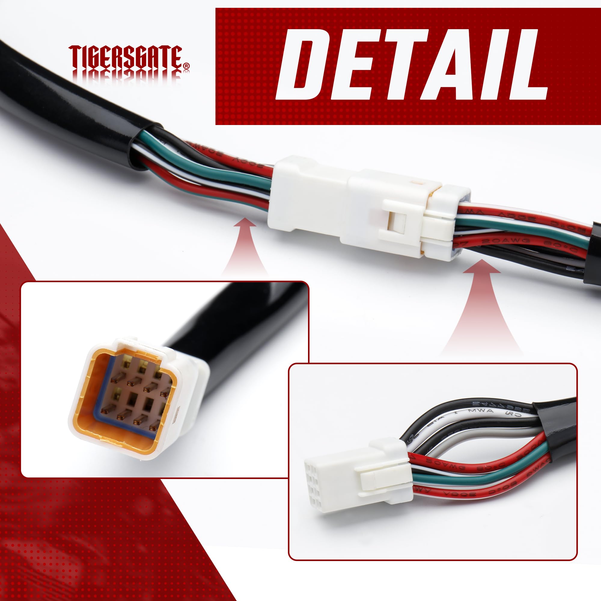 TIGERSGATE 6/8/10/12/14/16 inch Handlebar Switch & Throttle-by-Wire Harness Extension Kit Fits 2020-up Pan America & 2023-up CVO Street Glide & Road Glide Models,2024-up Street Glide & Road Glide Models