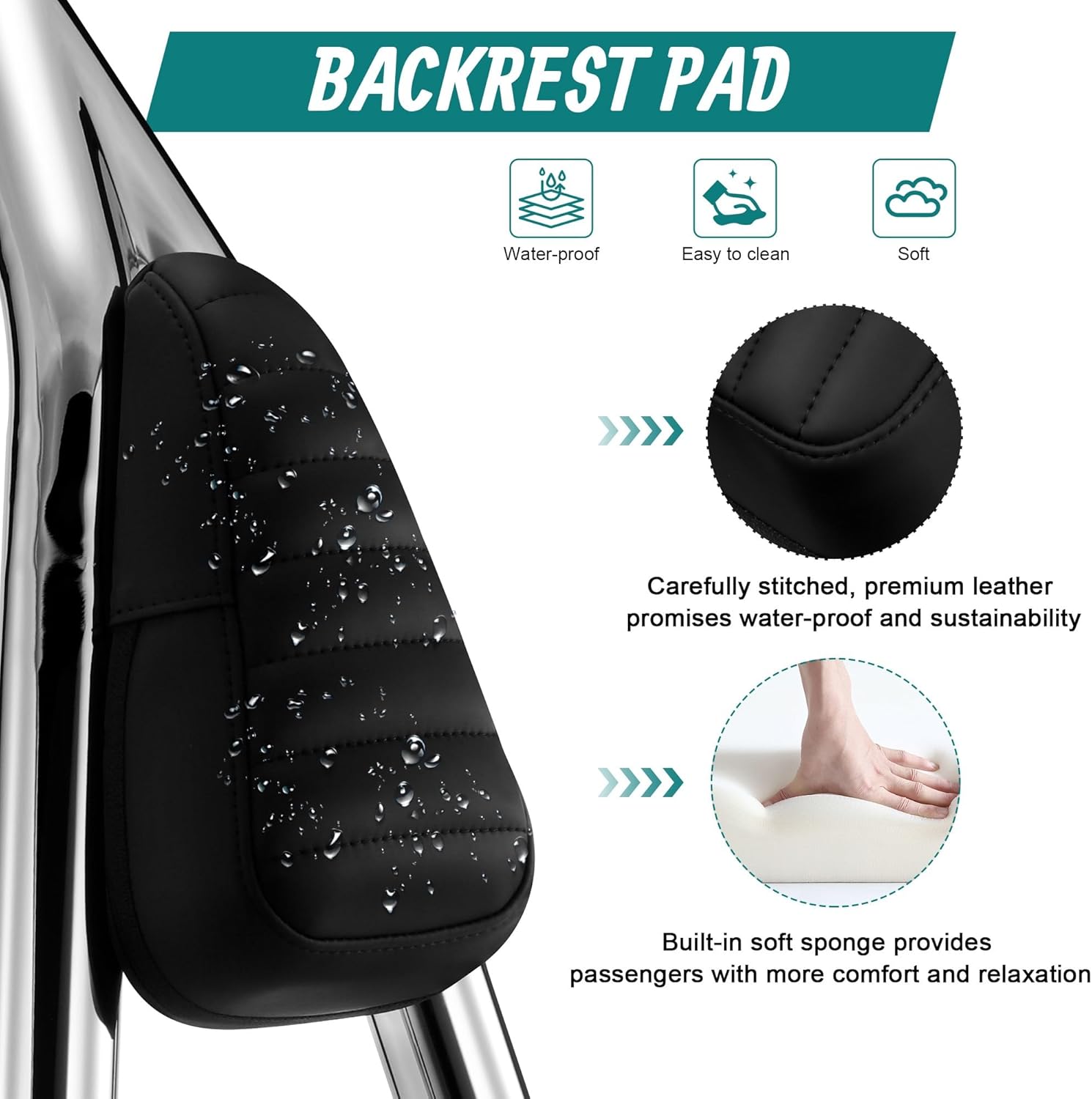 MoKitDora Sissy Bar Detachable Holdfast Backrest Compatible with Harley 2018-UP Softail Fat Bob FXFB FXFBS, Chrome