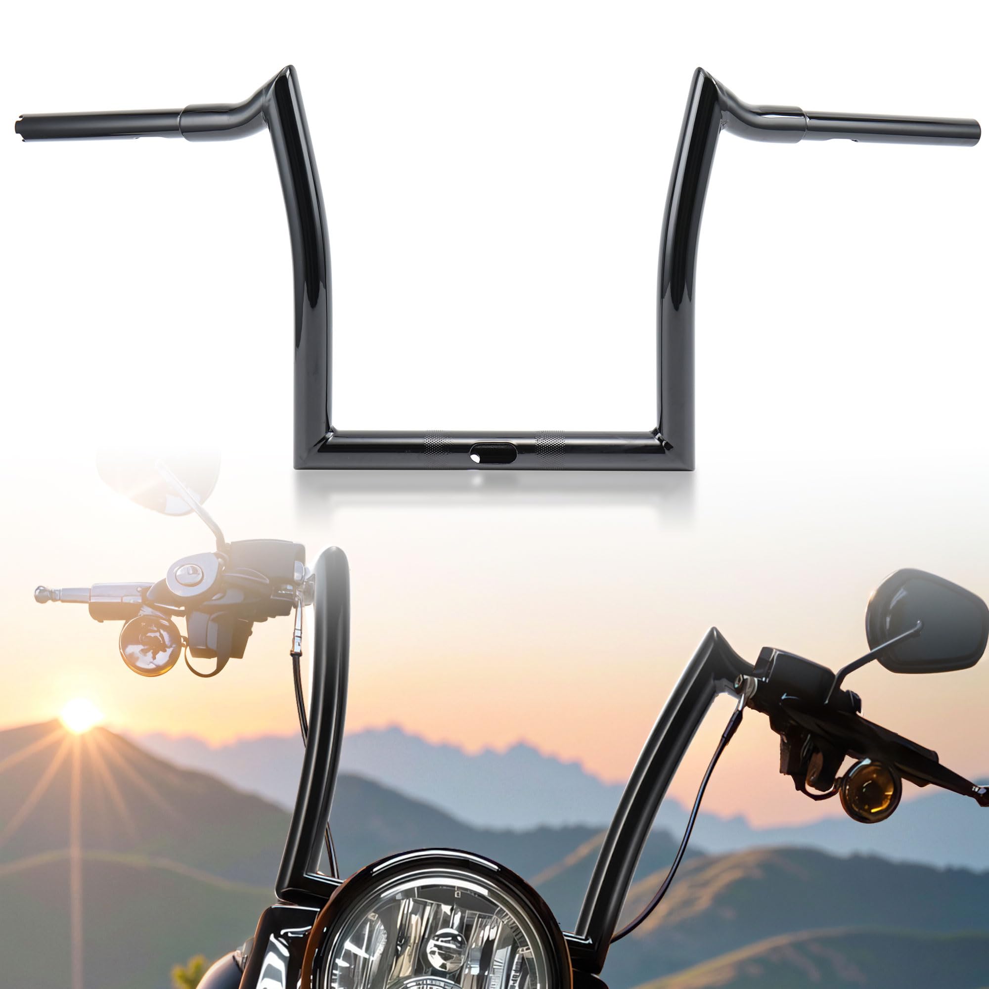 TIGERSGATE 1-1/4 Fat Meathook Monkey Bagger 10/12/14/16 inch Rise Ape Hanger Handlebar for 2015-2023 Road Glide, Road Glide Special, Road Glide Custom, Road Glide Ultra