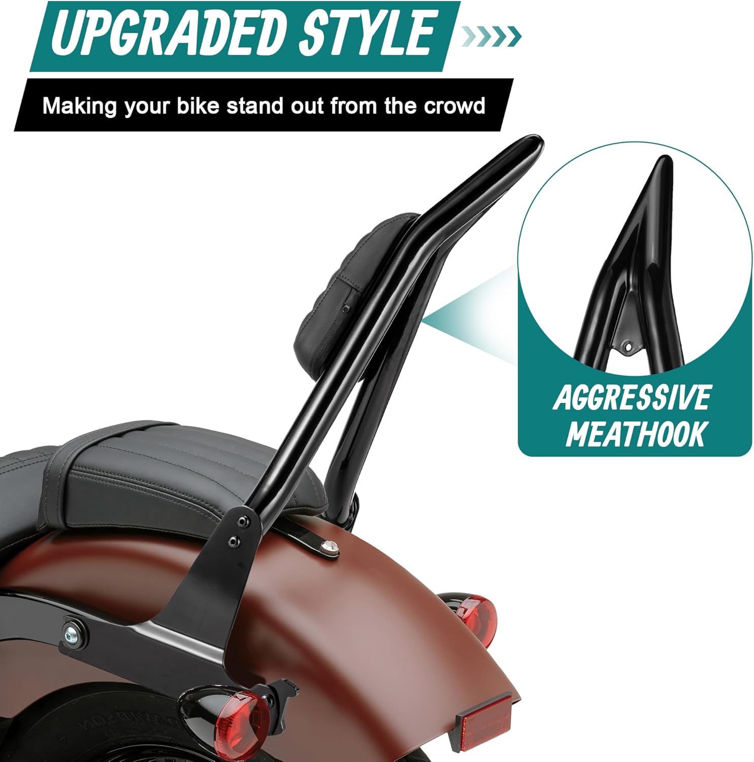 MoKitDora Sissy Bar Detachable Passenger Backrest for Harley Softail 2006-2017 Fat Boy Cross Bones Night Train FL FXST, Black