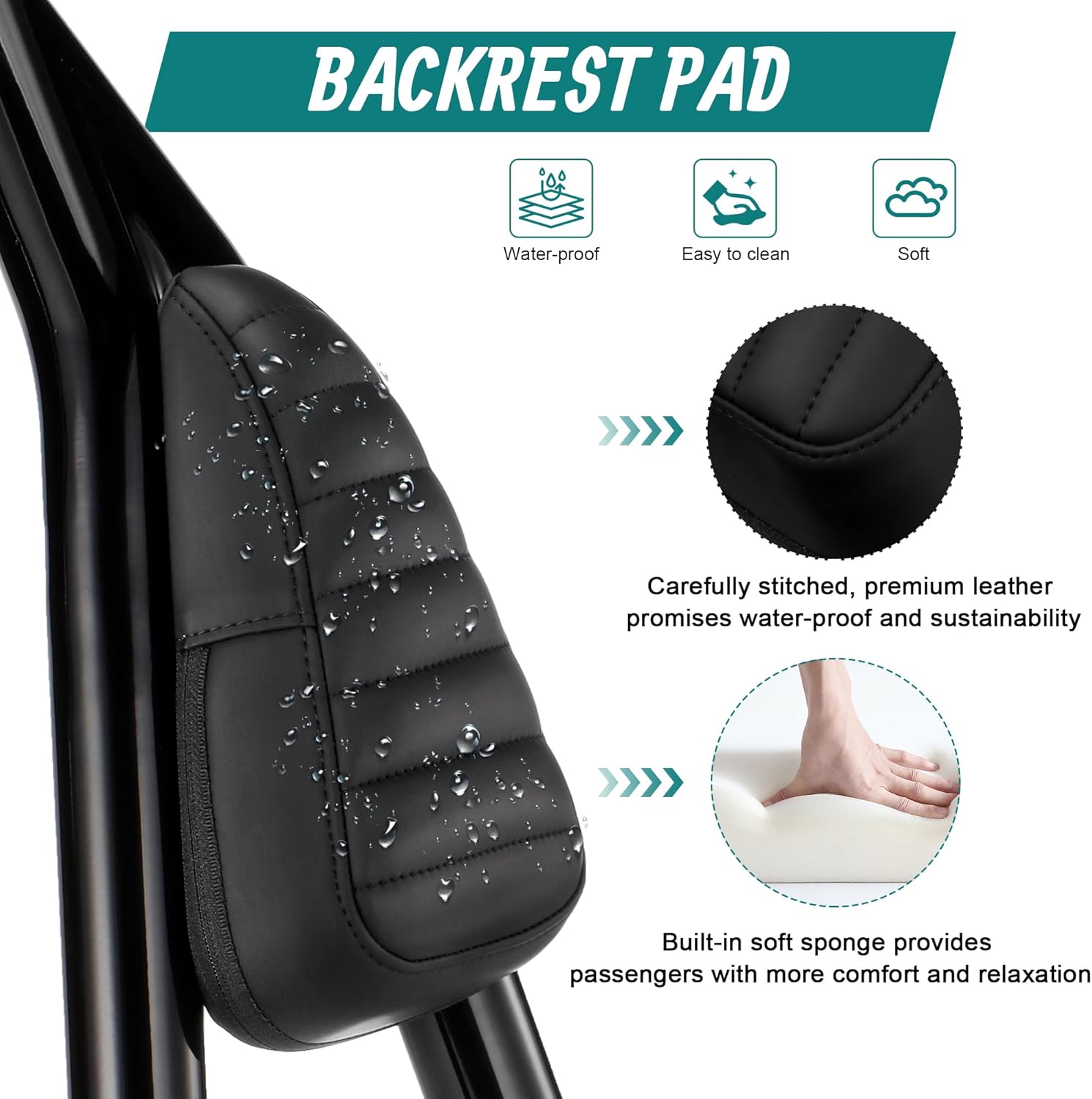 MoKitDora Sissy Bar Detachable Passenger Backrest for Harley Softail 2006-2017 Fat Boy Cross Bones Night Train FL FXST, Black