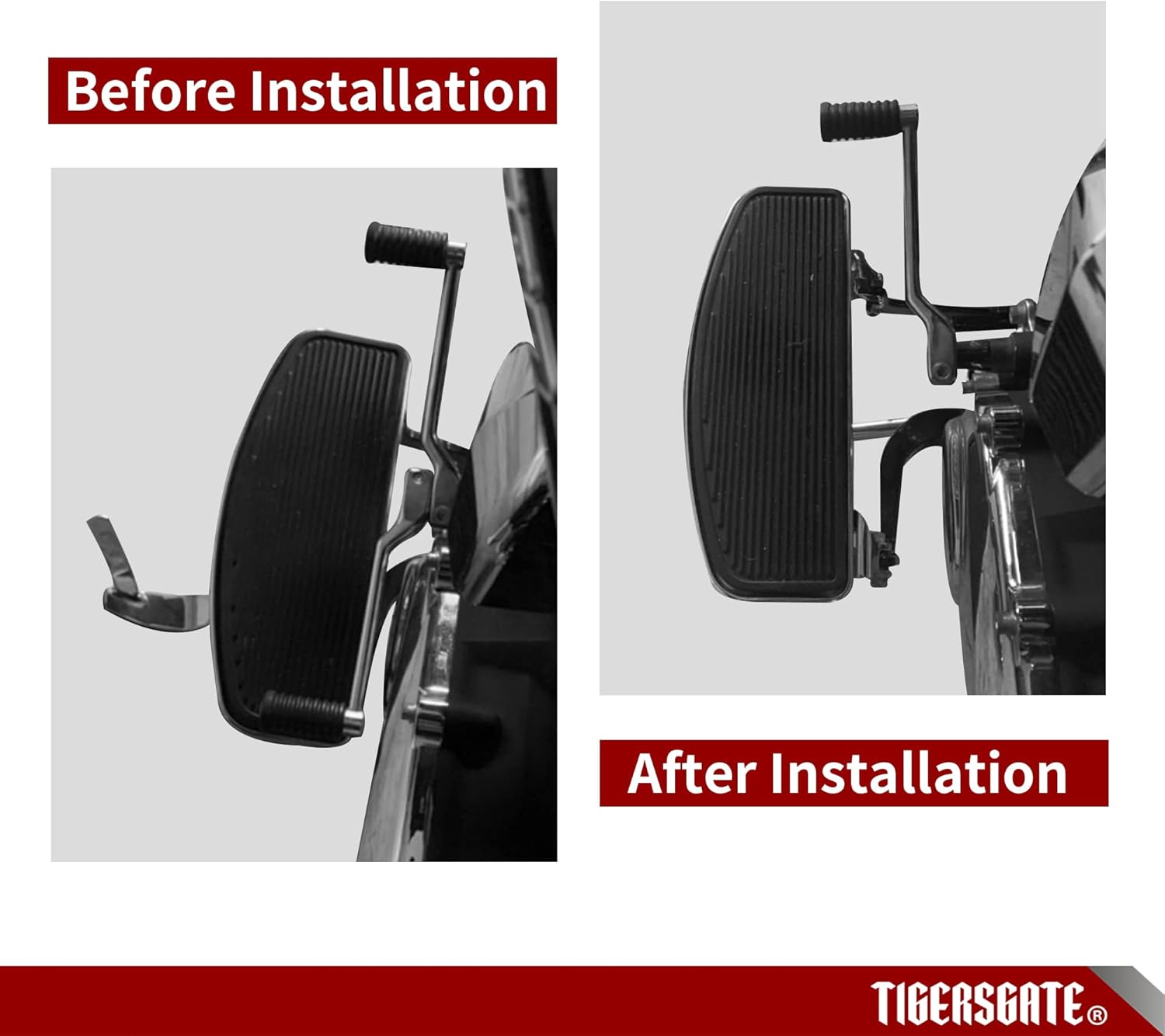 Driver Floorboard Relocation Brackets Compatible with 2014-2022 Harley Some Touring Models, Black