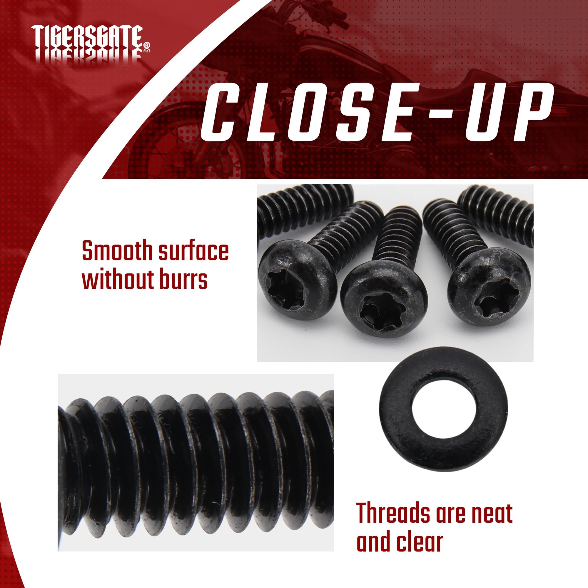 TIGERSGATE Derby Cover Hardware Bolt Kit for '19-Later Softail and '18-Later FLSB Sport Glide Models.