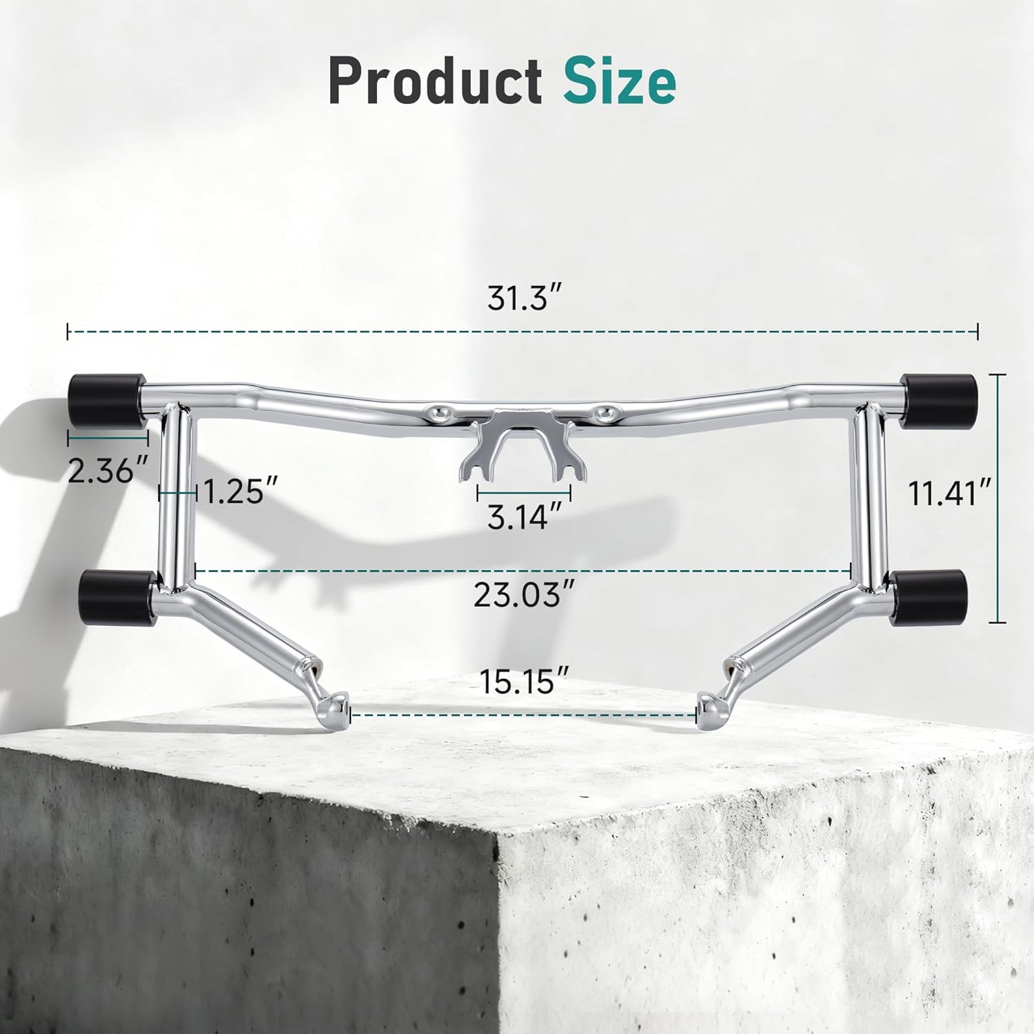 MoKitDora Front Engine Guard Highway Peg Two-Step Crash Bar for Harley 2014-later Touring Road King Street Electra Glide Special FLH FLHT FLHX FLHRXS FLHR, Chrome