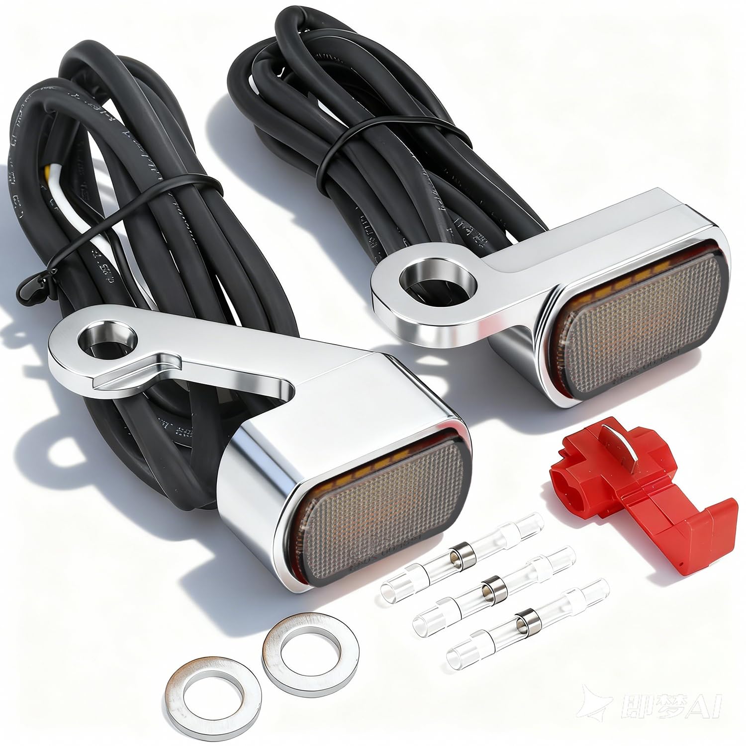 MoKitDora LED Turn Signals Front Mini Blinkers Running Light for 2009-2017 Harley Touring Street Road Electra Glide King 2015-2024 Softail Breakout Deluxe Fat Boy Street Bob