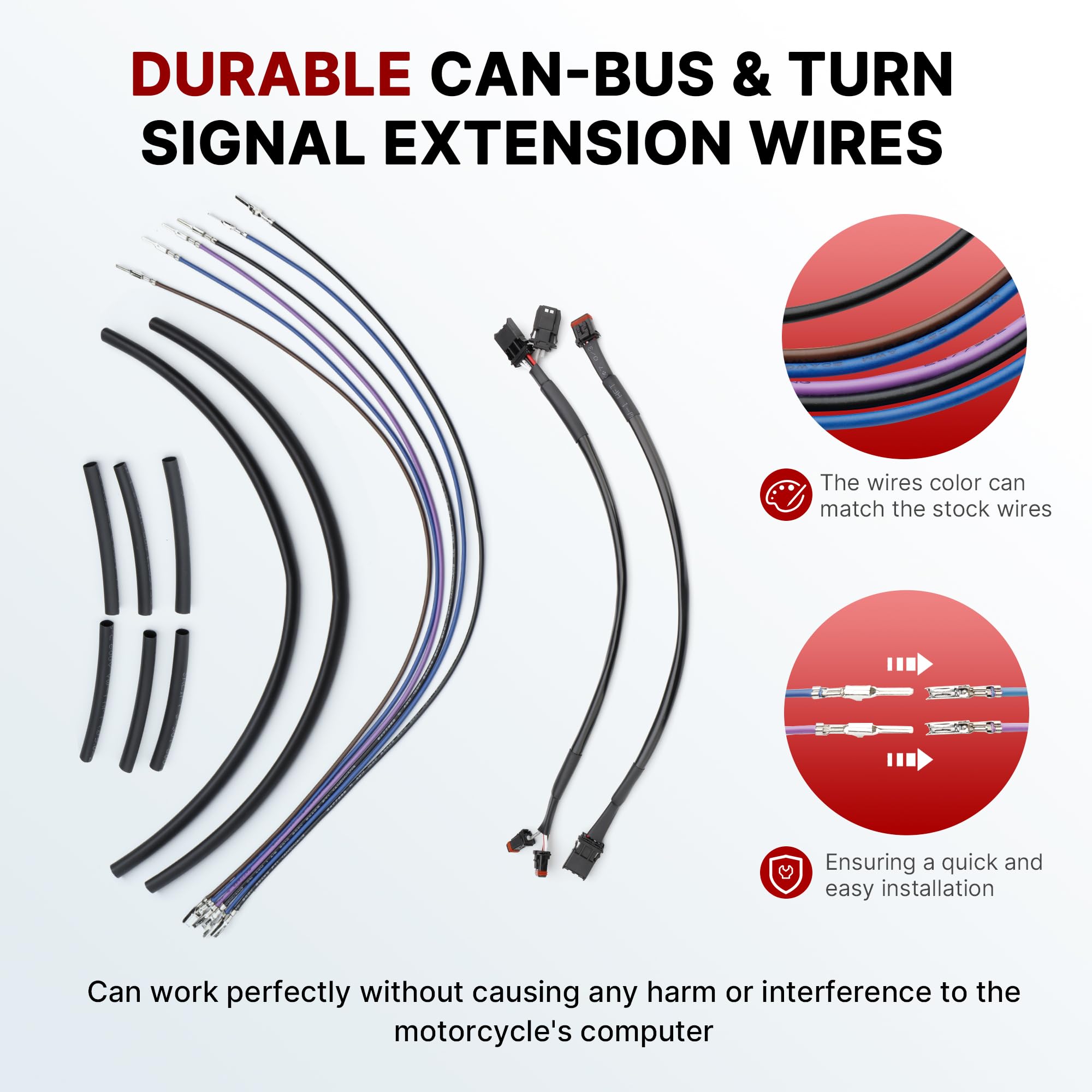 TIGERSGATE 12/14/16 inch Ape Hanger Sportster Cables Kit Handlebar Extended CAN-Bus/Turn Signal Wires/Clutch/Throttle Cables/Brake Line for 2014-2024 Harley with ABS Iron XL XLH 883 1200 50