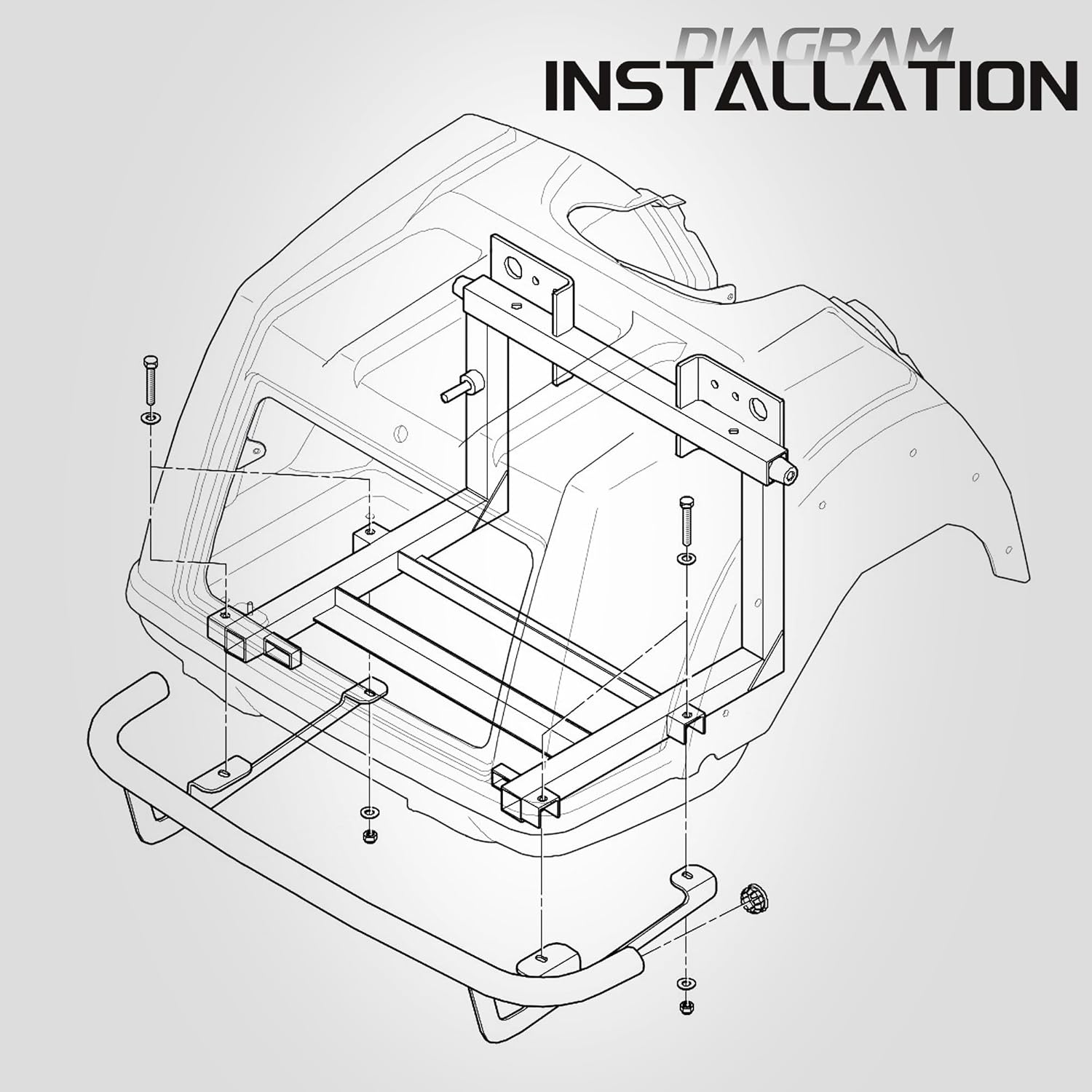 MoKitDora Trunk Guard Rear Bumper Crash Bar Protector for 2009-later Harley Trike Tri Glide Ultra, Road Glide 3 models, Chrome