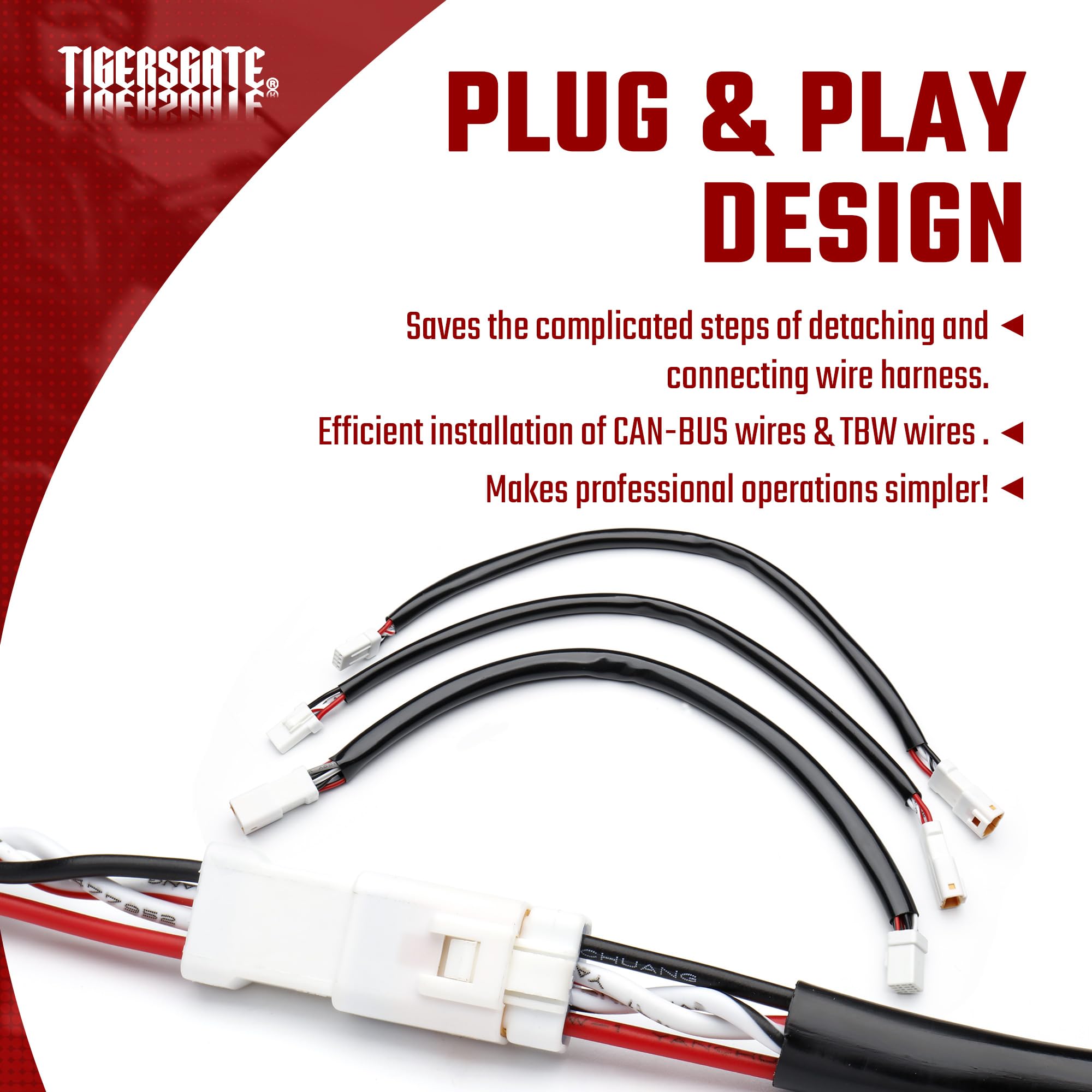 TIGERSGATE 6/8/10/12/14/16 inch Handlebar Switch & Throttle-by-Wire Harness Extension Kit Fits 2020-up Pan America & 2023-up CVO Street Glide & Road Glide Models,2024-up Street Glide & Road Glide Models