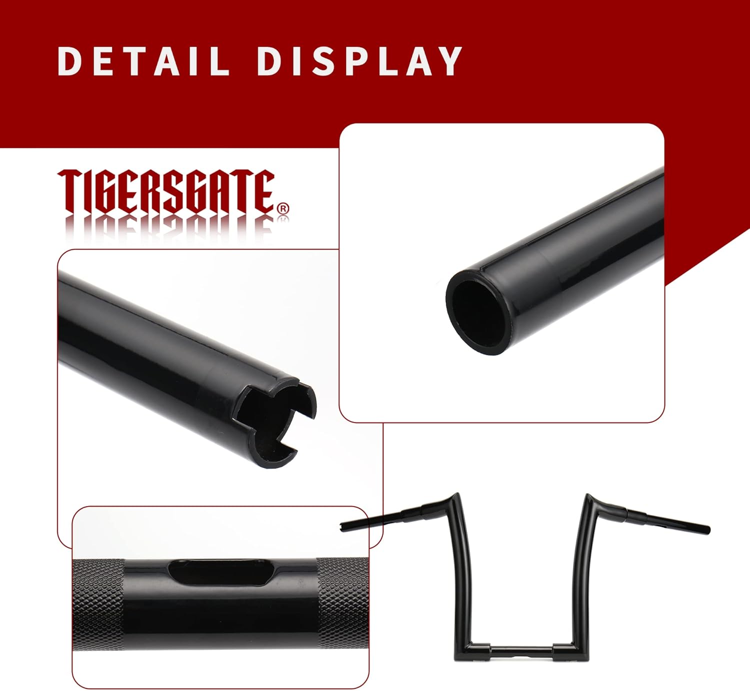 Gloss Black 1.5 inch Fat Ape Hangers 14 inch Rise Easy Wiring Handlebars for Harley 1996-2013 Road Glide & 1995-Up Road King & Softail models & Dyna Models