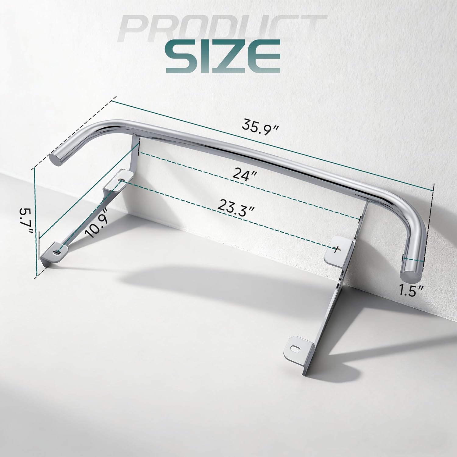 MoKitDora Trunk Guard Rear Bumper Crash Bar Protector for 2009-later Harley Trike Tri Glide Ultra, Road Glide 3 models, Chrome