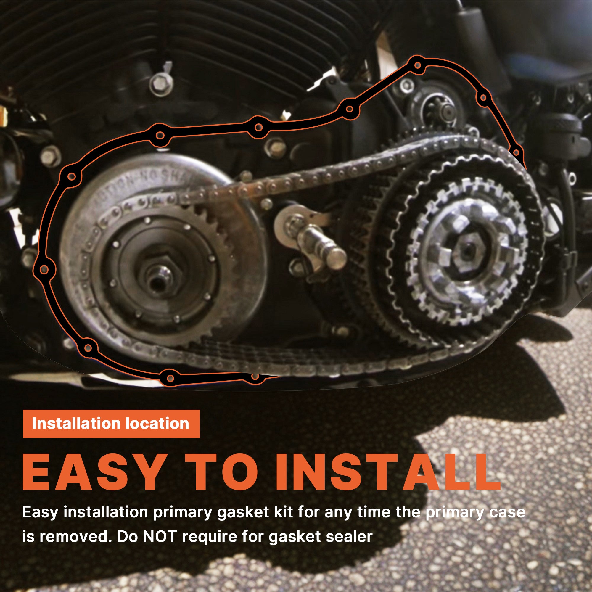 2004-2020 Sportster Primary Cover Gasket Seal Kit, Compatible with Harley Sportster XL 2004-2020 Iron 883 1200