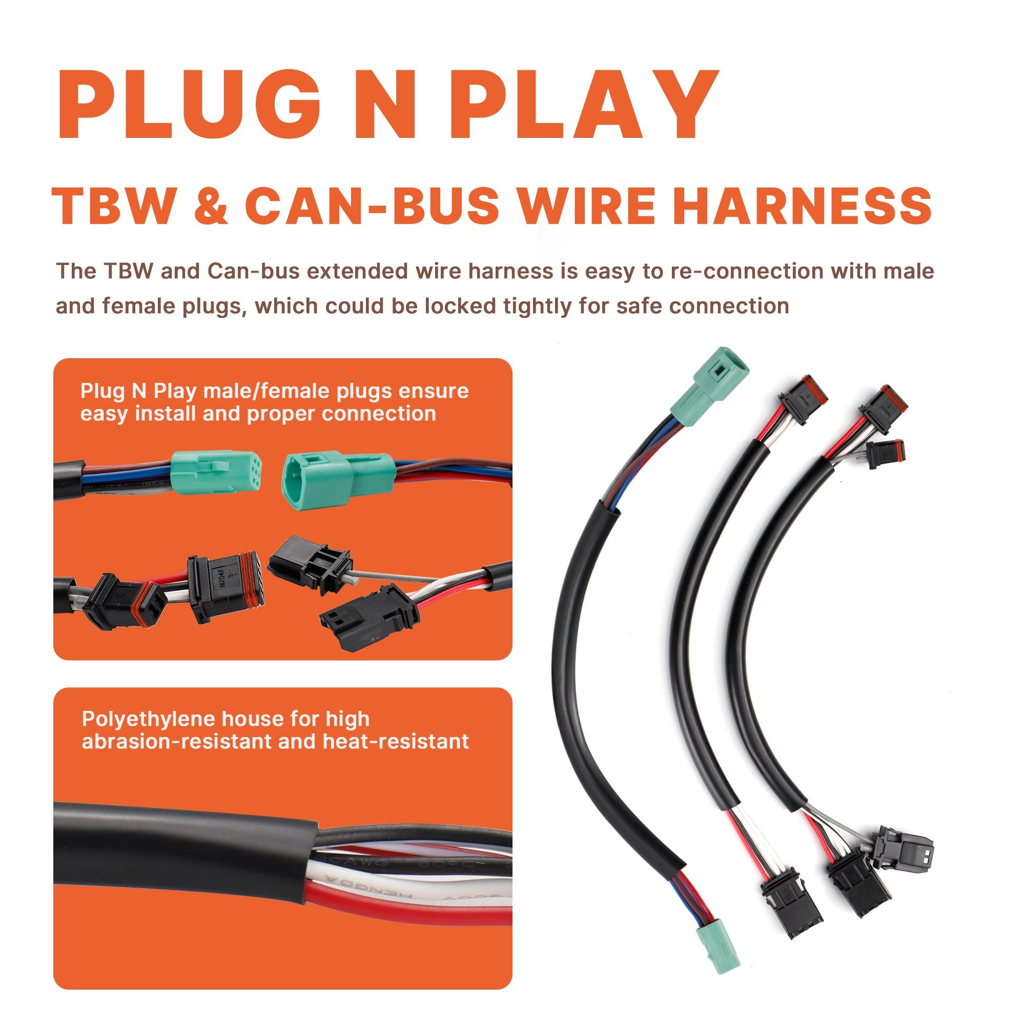 12/14/16 Inches Extended Handlebar Cable Set NO ABS for 2014-2015 Road King/Electra Glide/Street Glide/Road Glide Models Brake Line Hydraulic Clutch Cable Extension, Chrome