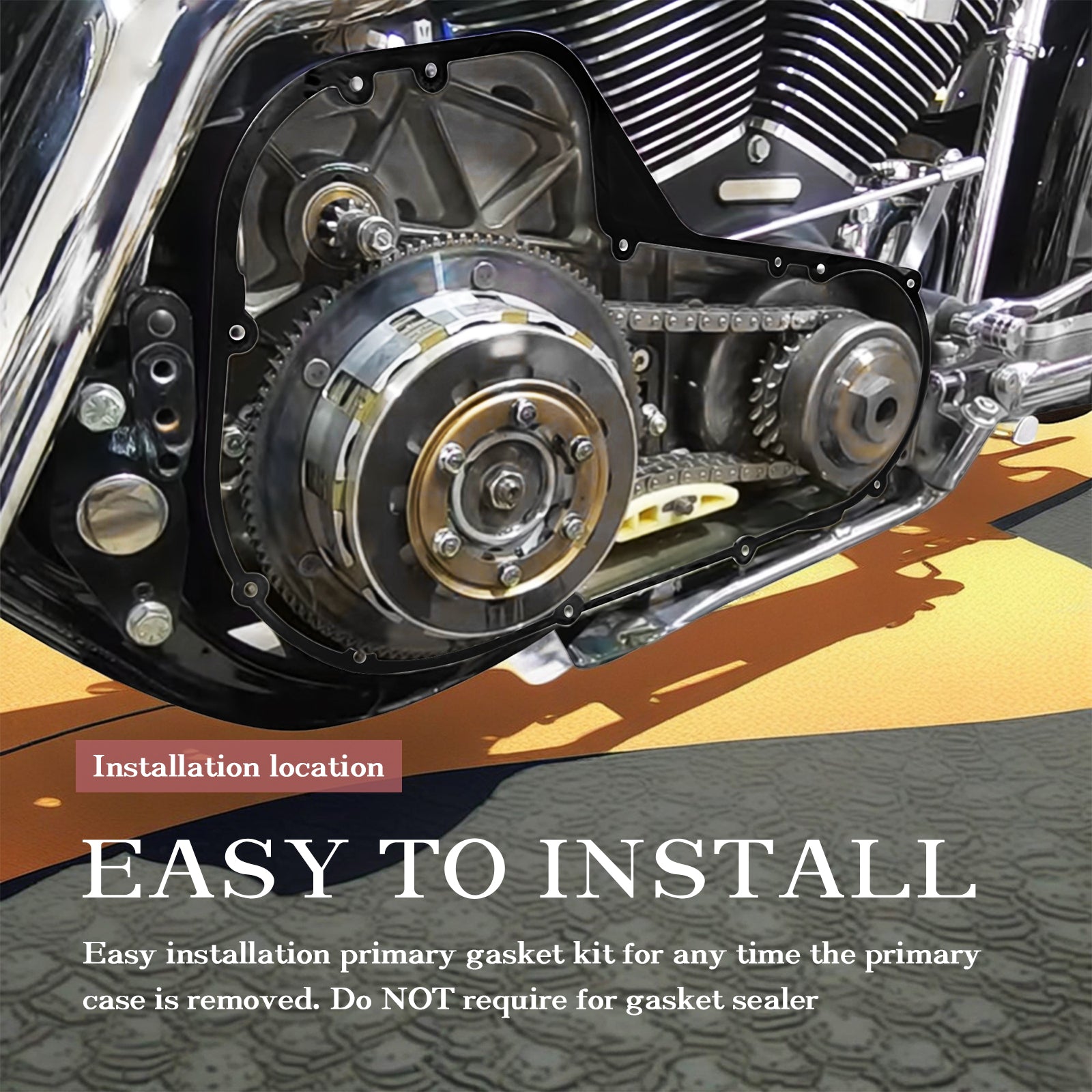 1999-2006 Twin Cam Touring Primary Cover Gasket Clutch Inspection Seal Set for Harley 1999-2006 Twin Cam Street Glide/Electra Glide FLHT/Road Glide FLTR/Road King FLHR Models