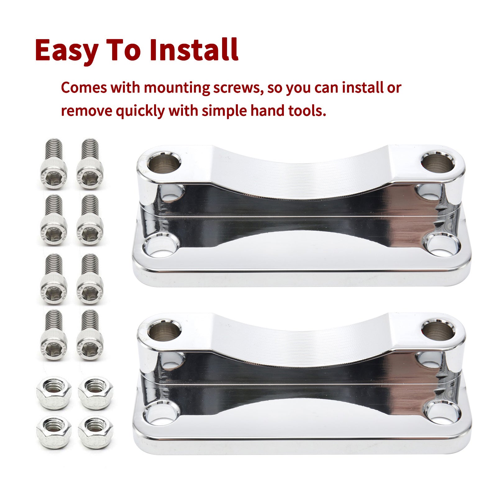 MokitDora Front Fender Spacer Bracket Relocator Kit 20mm Lift Riser Fits Harley Touring Road King Street Electra Glide FLHR FLHT 1993-2013 21