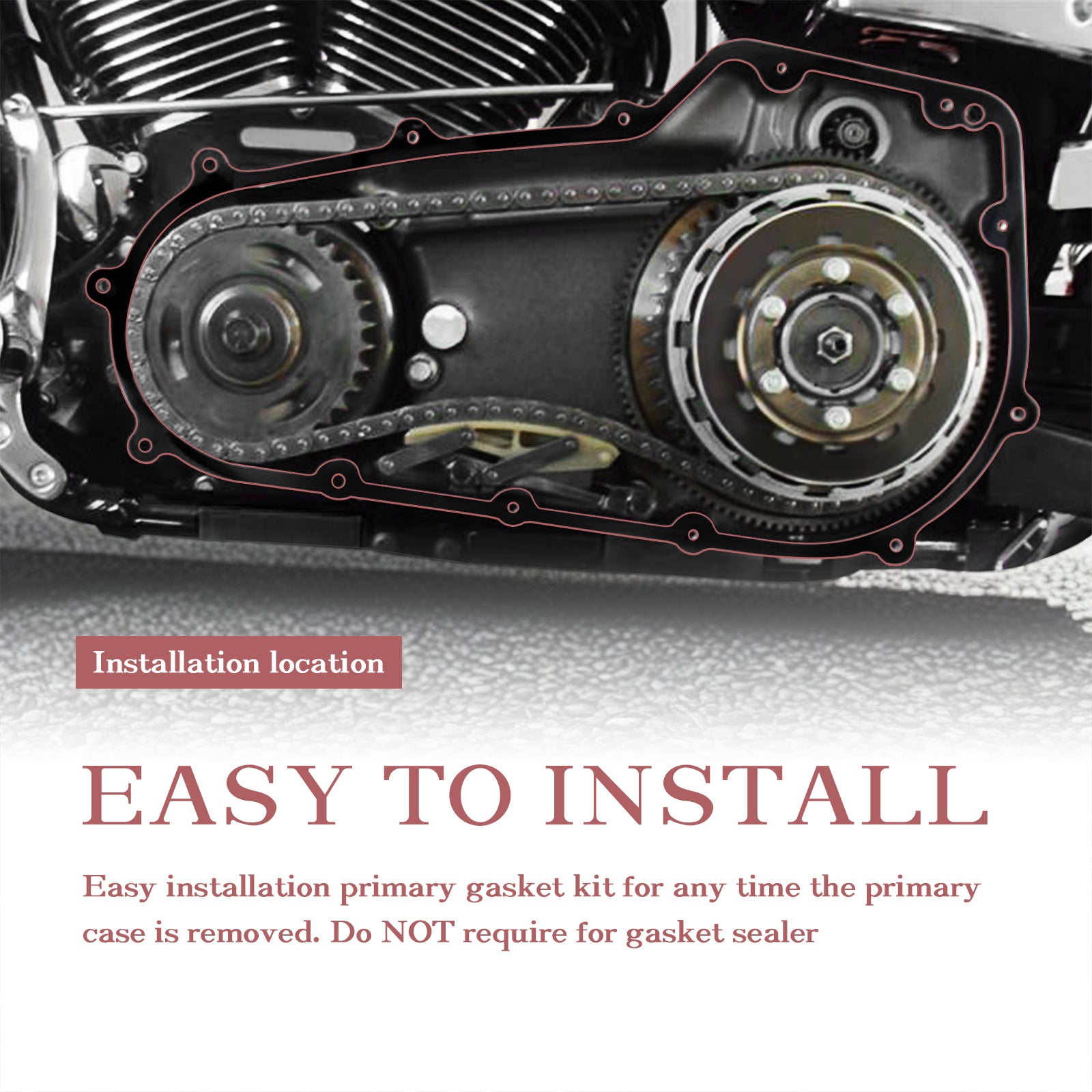 2006-2017 Softail & Dyna Primary Gasket Kit Clutch Cover Seal for Harley 2007-2017 Softail and 2006-2017 Dyna FXD Models