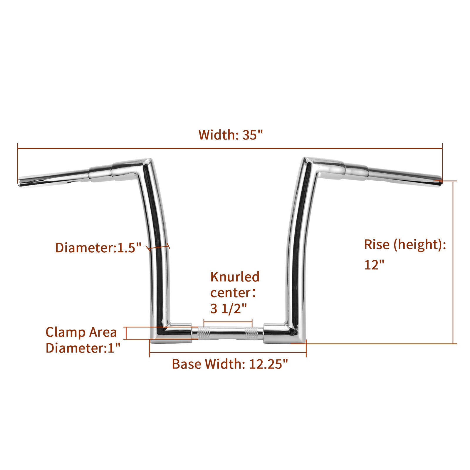 TIGERSGATE 1.5 inch Fat Ape Hangers 12 inch/14 inch/16 inch/18 inch Rise Handlebars for Harley Dyna Softail Sportster Road King Road Glide
