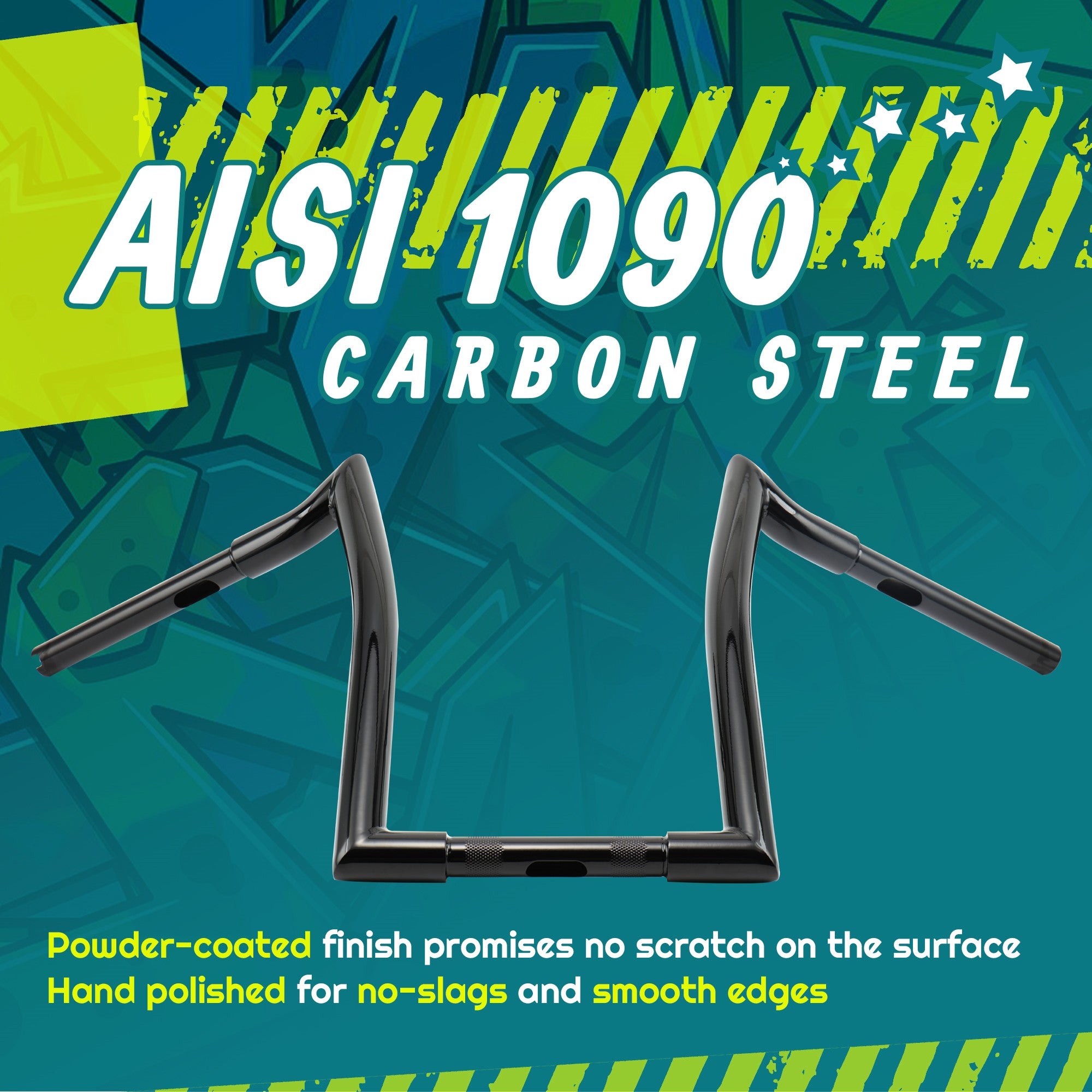 Sportster Dyna Softail 10” Rise Ape Hangers 1.25” Fat 1