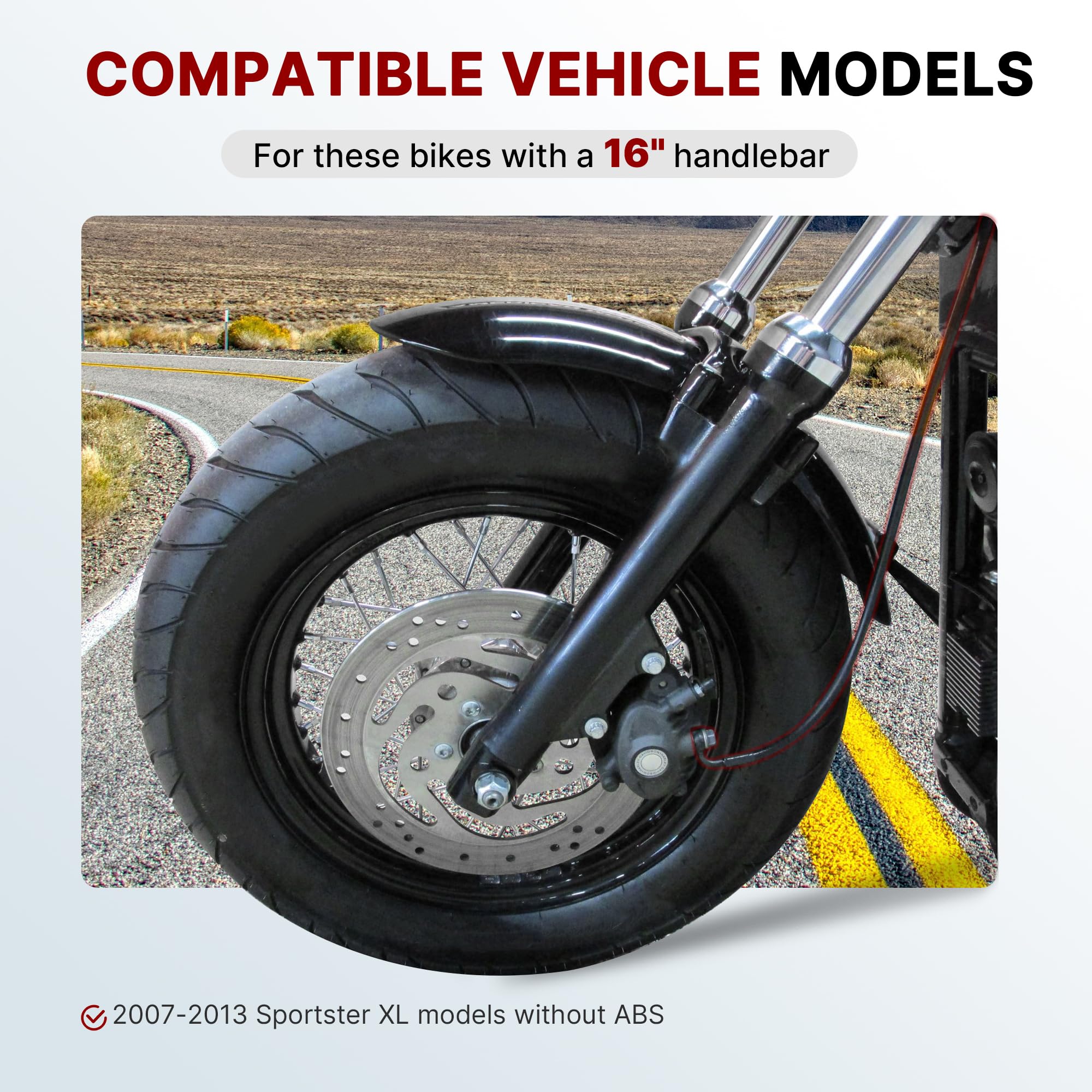 TIGERSGATE 16 inch Ape Hanger Sportster Cables Kit Handlebar Extended CAN-Bus/Turn Signal Wires/Clutch/Throttle Cables/Brake Line for 2007-2013 Harley Non-ABS Iron XL XLH 883 1200 50 Models