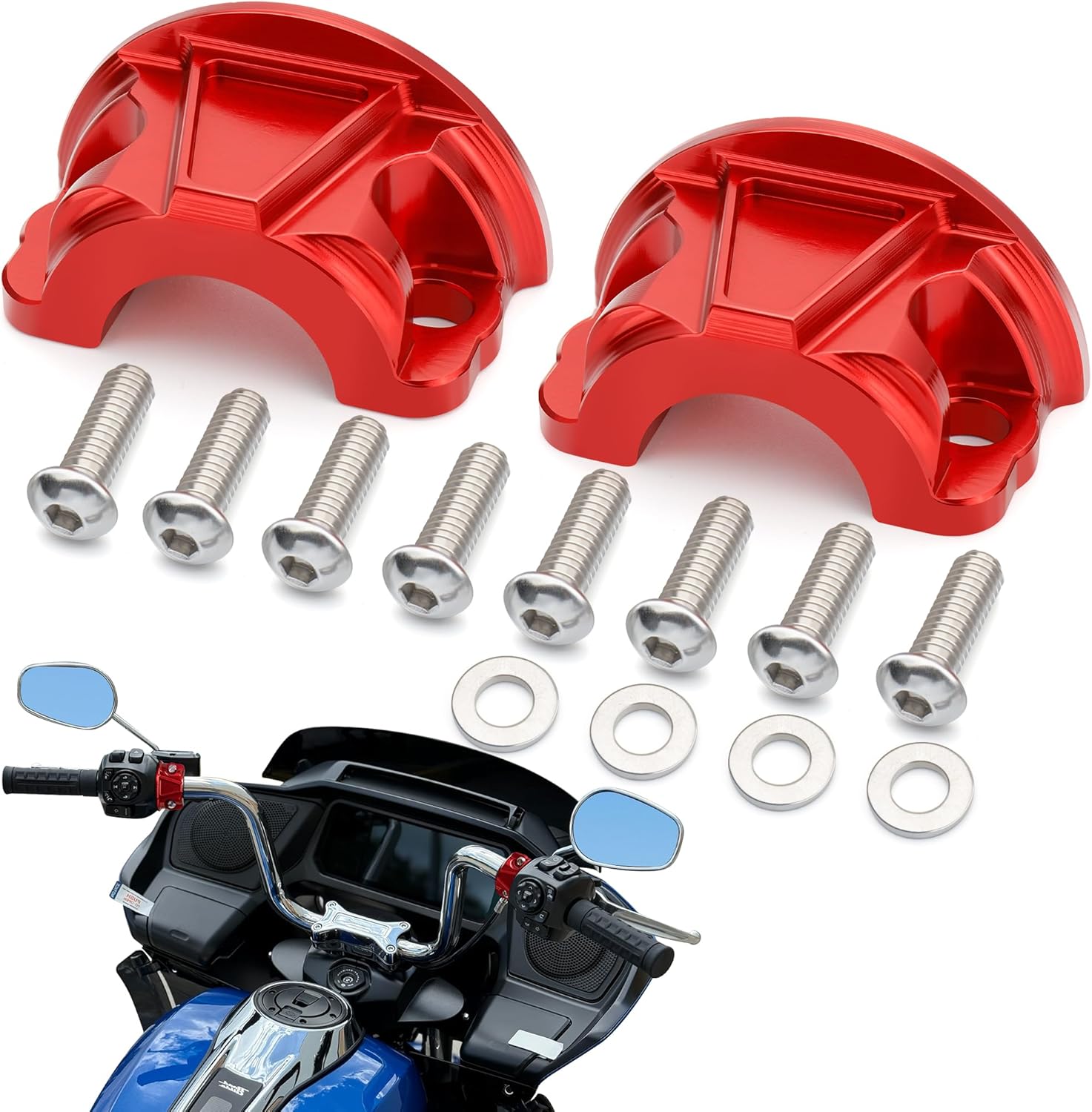 MokitDora Clutch Brake Perch Clamp Halves for 1996-later Harley Touring Softail Dyna Sportster Street Electra Road Glide King Breakout Fat Boy Heritage Low Rider Iron 1200