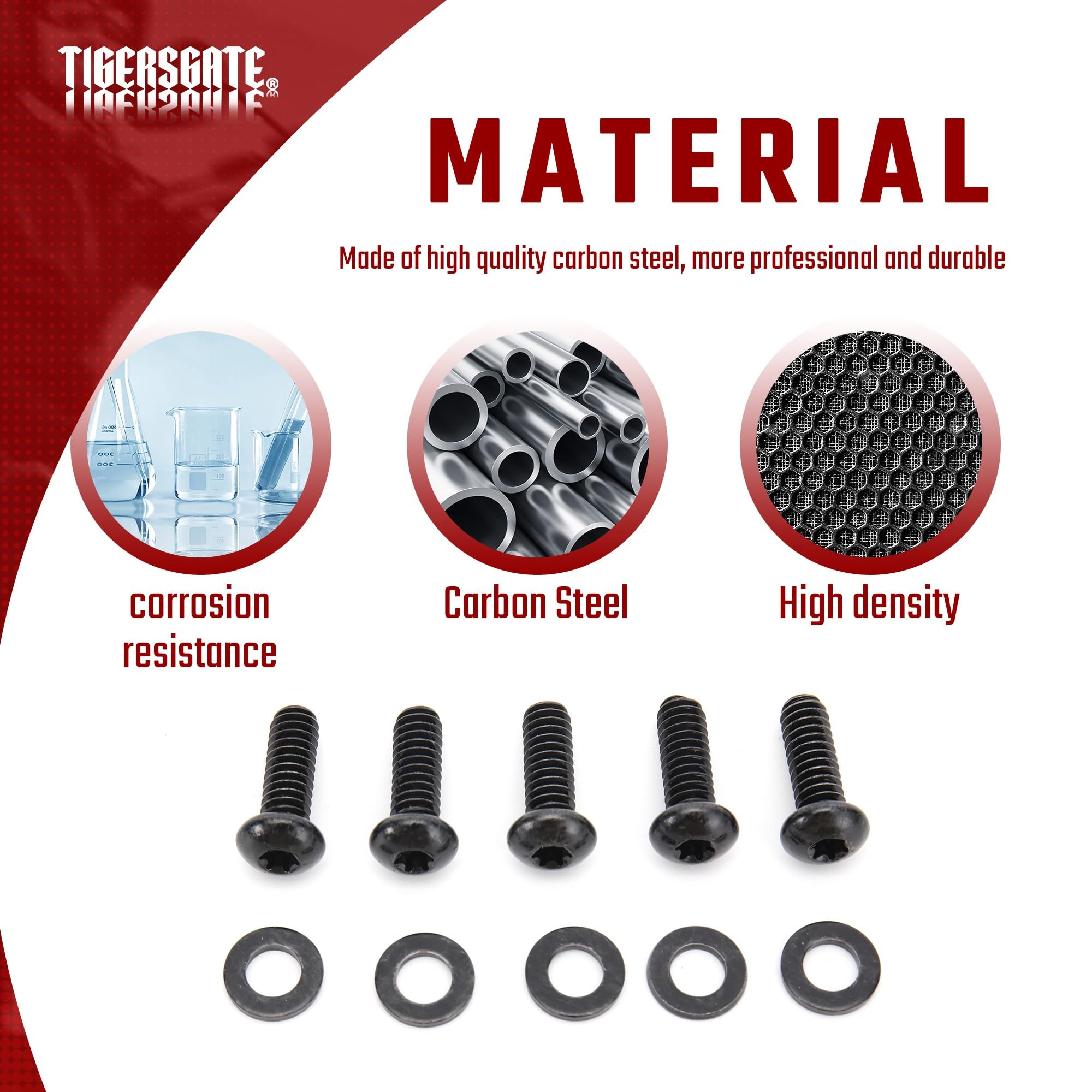 TIGERSAGTE Derby Cover Hardware Bolt Kit for 2008-Up Touring and Trike & 2006-2017 Dyna, 2008-2018 Softail (Except Sport Glide) Models