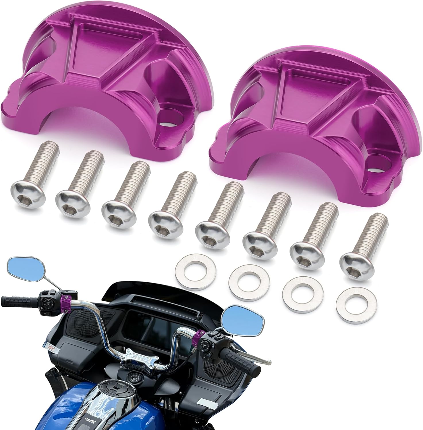 MokitDora Clutch Brake Perch Clamp Halves for 1996-later Harley Touring Softail Dyna Sportster Street Electra Road Glide King Breakout Fat Boy Heritage Low Rider Iron 1200