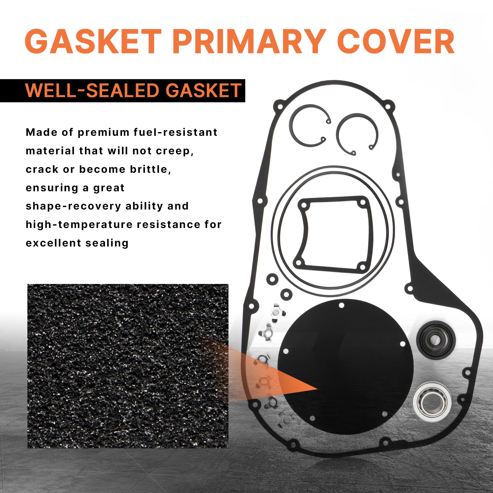 Primary Cover Gasket & Inner Primary Bearing Replacement Seal Kit for Harley 1999-2006 Touring Street Glide FLHX Road King FLHR Electra Glide FLHT Road Glide FLTRX Models