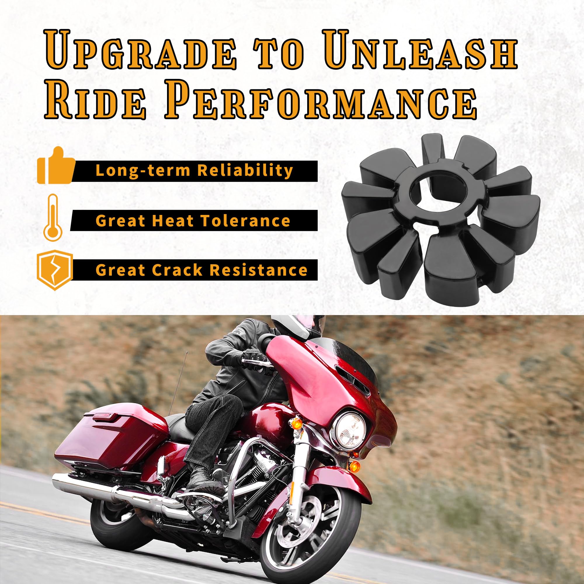 Cush Drive Isolator Dampener for Harley Touring 2009-2023 Street Glide Road Glide Road King Electra Glide Ultra Classic Rear Wheel Hub, Rubber Material, Black Color