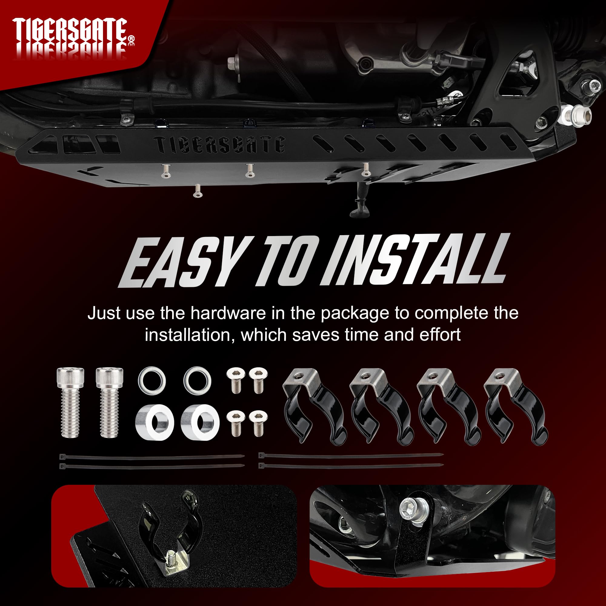 TIGERSGATE 2018-2024 Softail Engine Skid Plate for  Breakout, Deluxe, Fat Bob, Fat Boy, Street Bob, Sport Glide, Heritage Classic, Low Rider, Slim models