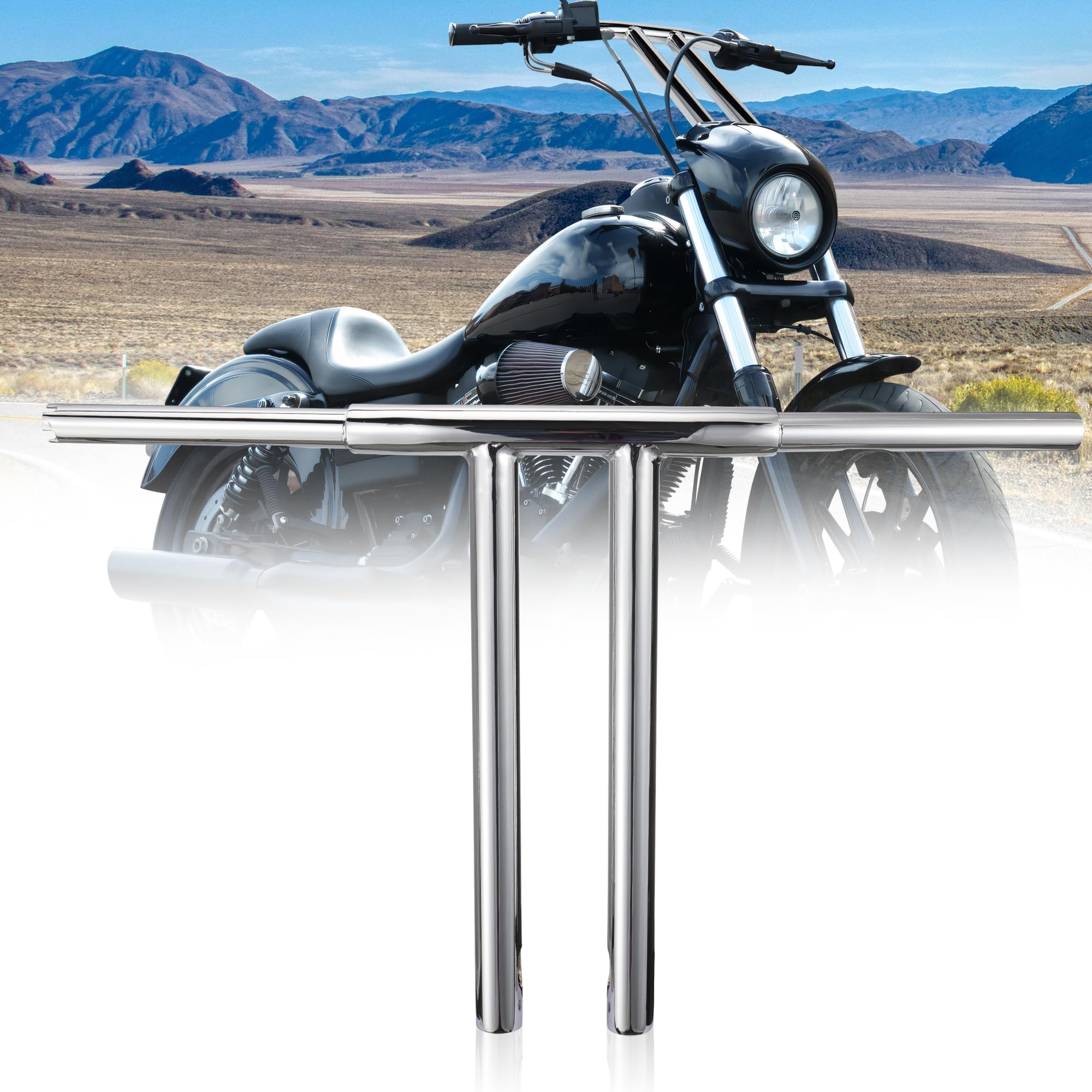 TIGERSGATE 10/12/14/16 inch Narrow T Bars handlebars for 1996-2017 Harley Sportster/Dyna/Softail