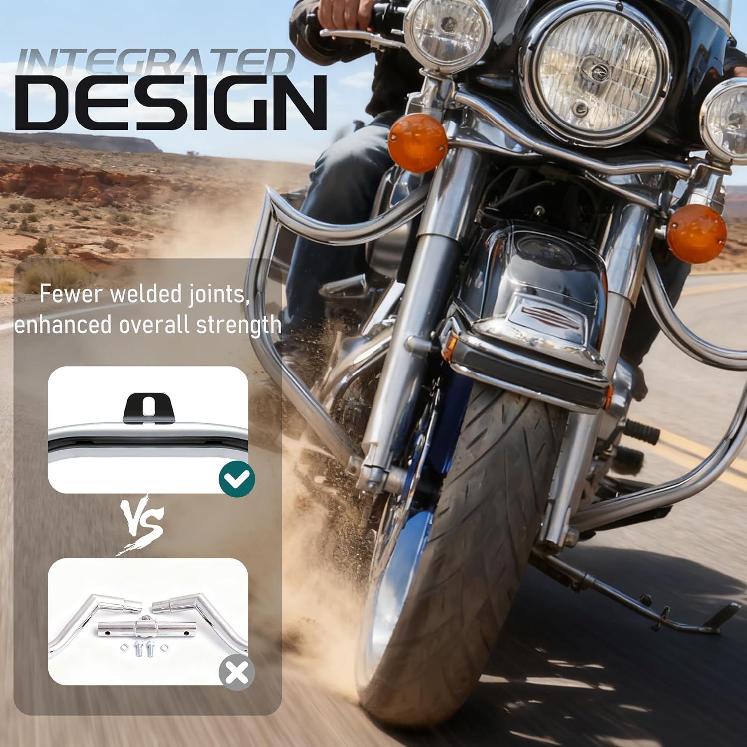 MoKitDora Meathook or Mustache Engine Guard Highway Crash Bar 1.5