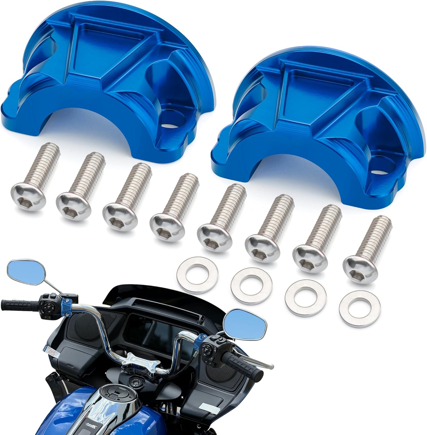 MokitDora Clutch Brake Perch Clamp Halves for 1996-later Harley Touring Softail Dyna Sportster Street Electra Road Glide King Breakout Fat Boy Heritage Low Rider Iron 1200