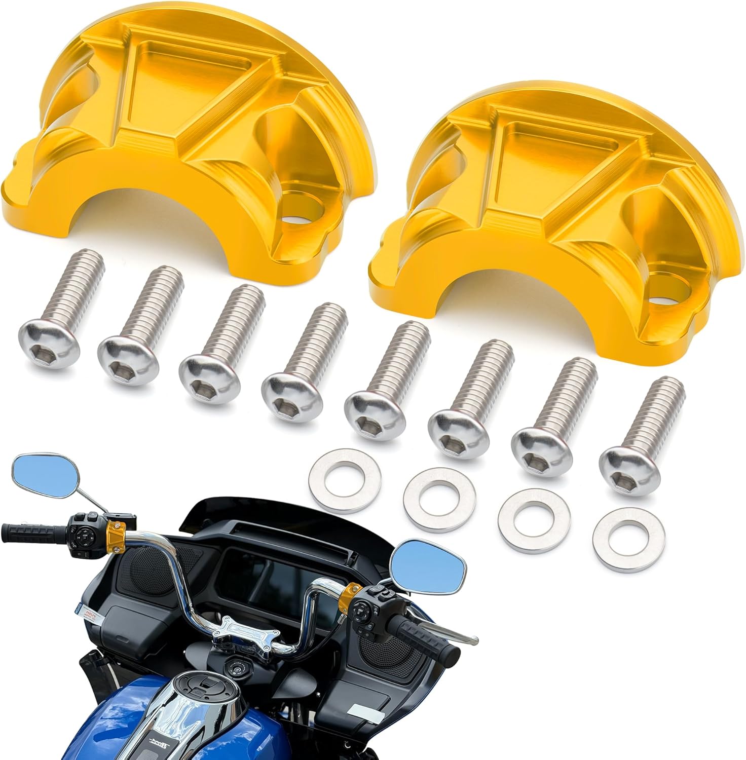 MokitDora Clutch Brake Perch Clamp Halves for 1996-later Harley Touring Softail Dyna Sportster Street Electra Road Glide King Breakout Fat Boy Heritage Low Rider Iron 1200