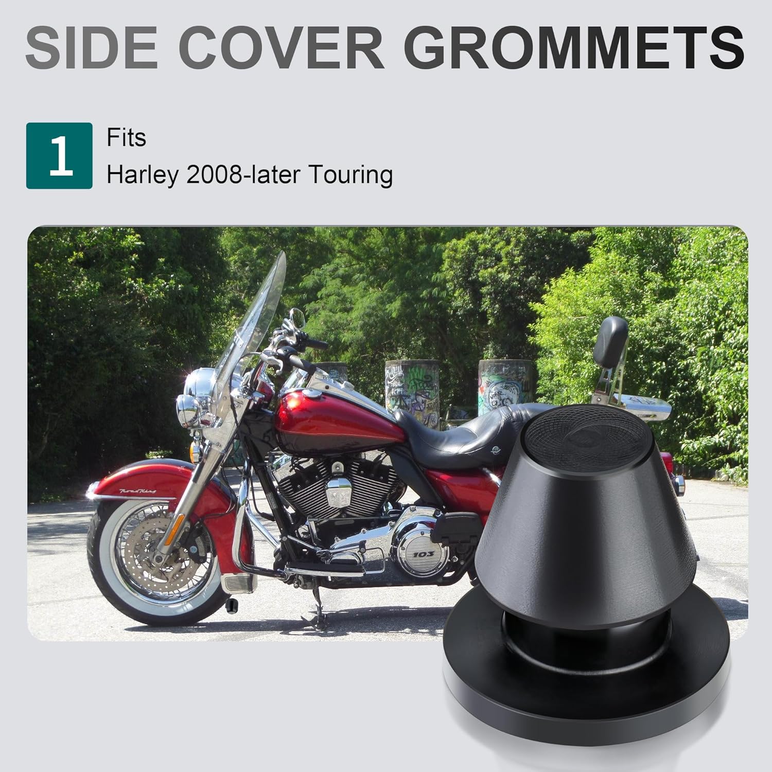 MoKitDora 6PCS Rubber Side Cover Grommets Compatible with Harley 2008-Later Touring Road Glide Road King Street Glide Electra Glide