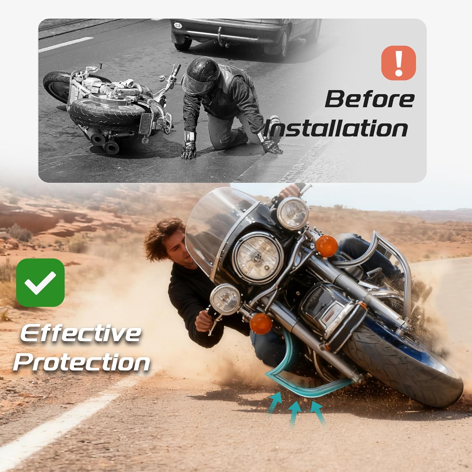 MoKitDora Meathook or Mustache Engine Guard Highway Crash Bar 1.5