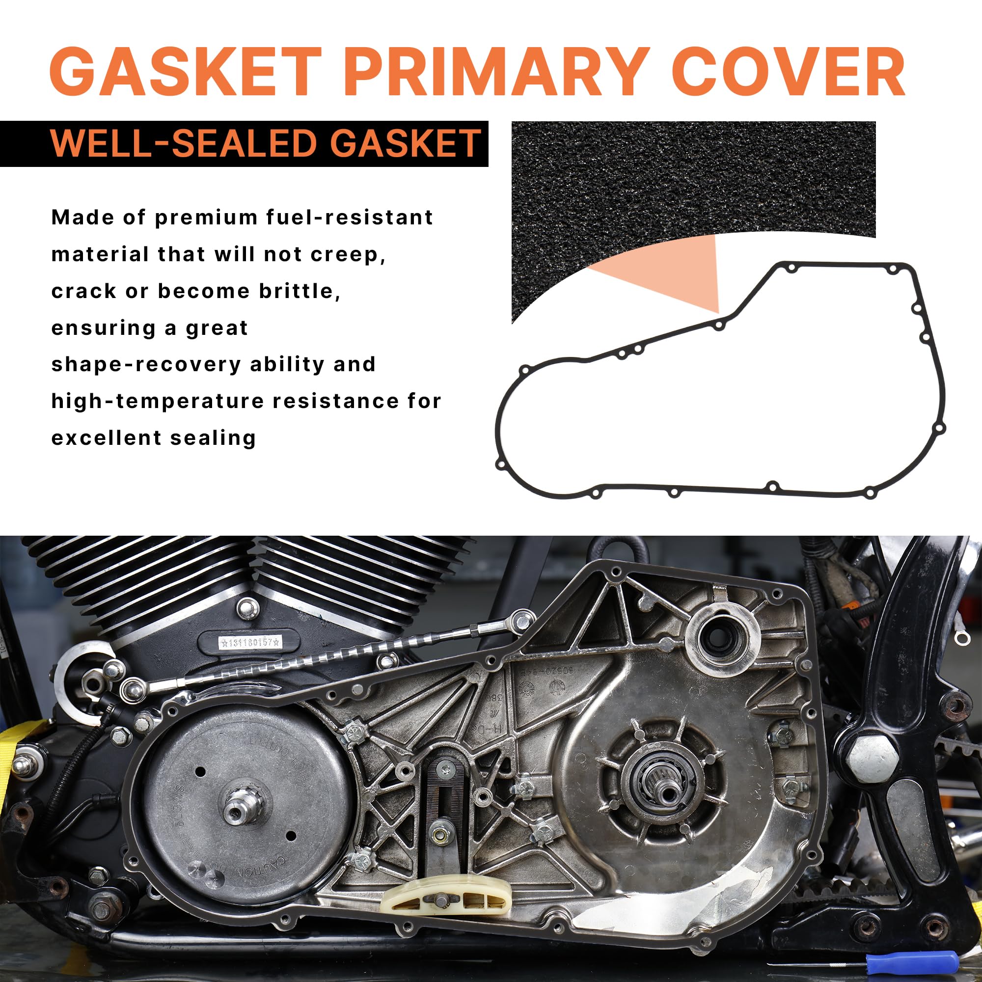1994-2006 Softail & Dyna Primary Cover Gasket Kit Clutch Cover Oil Seal Set for Harley 1994-2005 Dyna & 1994-2006 Softail All Models, 4 PCS