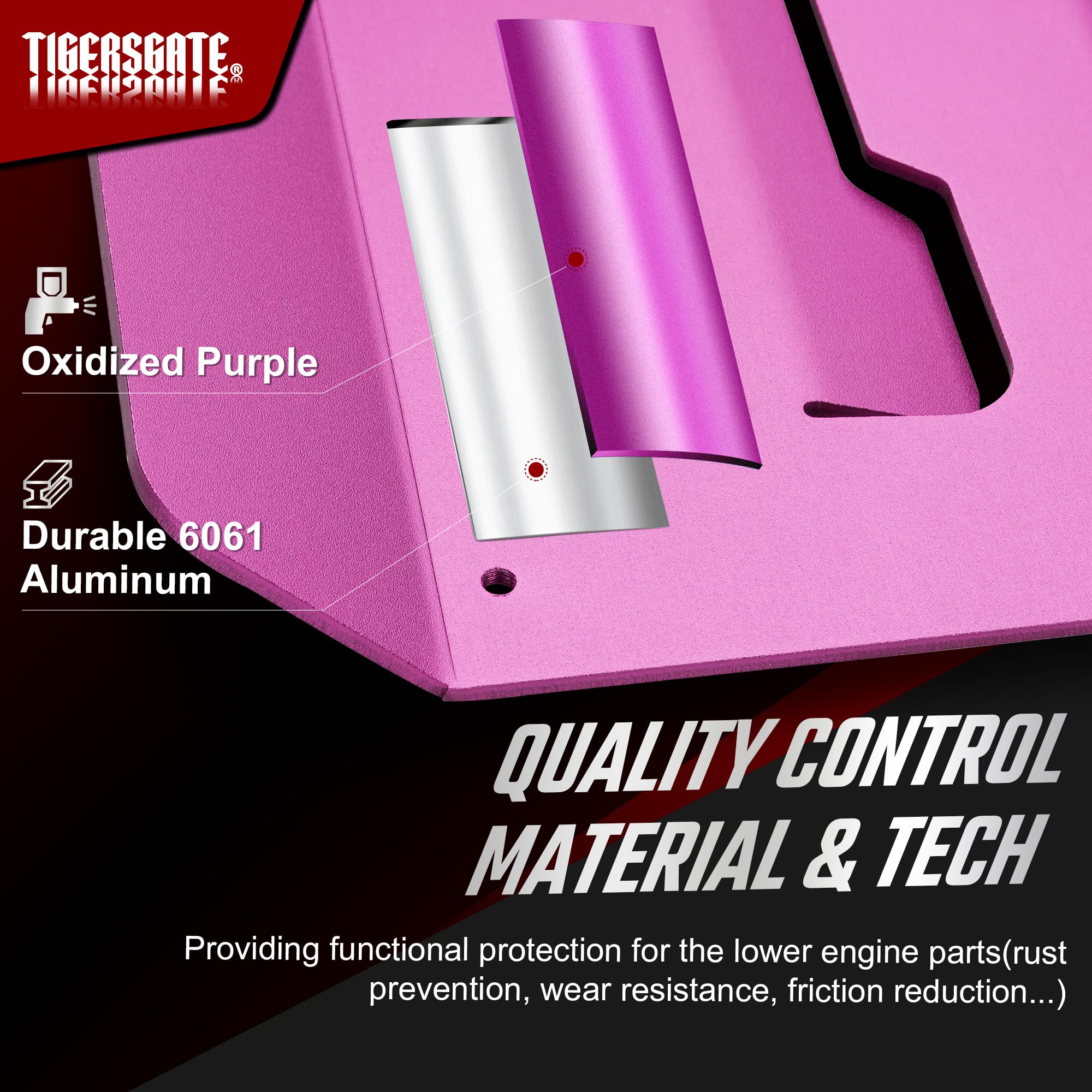 TIGERSGATE Aluminium Skid Plate Lower Engine Chassis Protection Guard for 2014-2023 Harley Touring Street Electra Road Glide King