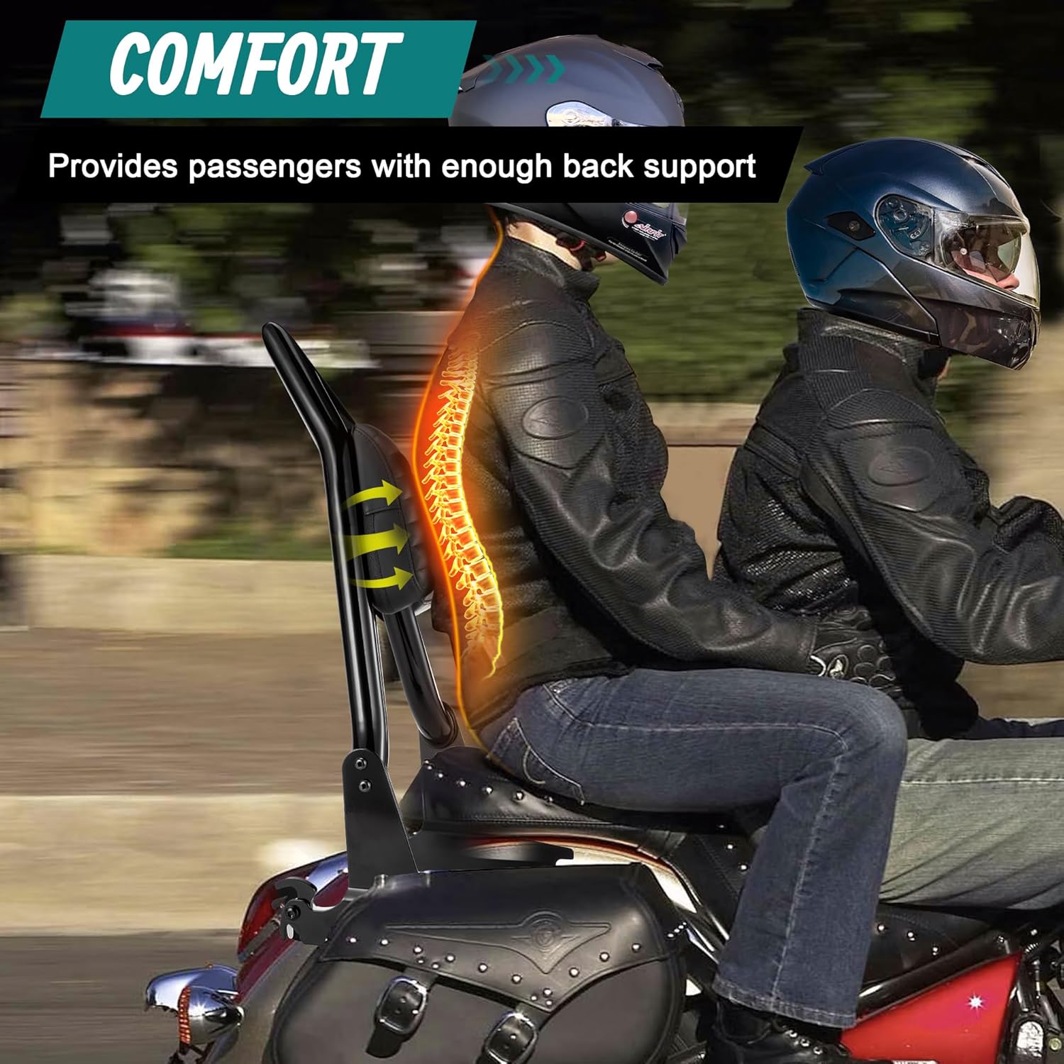 MoKitDora Sissy Bar Detachable Passenger Backrest for Harley Softail 2006-2017 Fat Boy Cross Bones Night Train FL FXST, Black