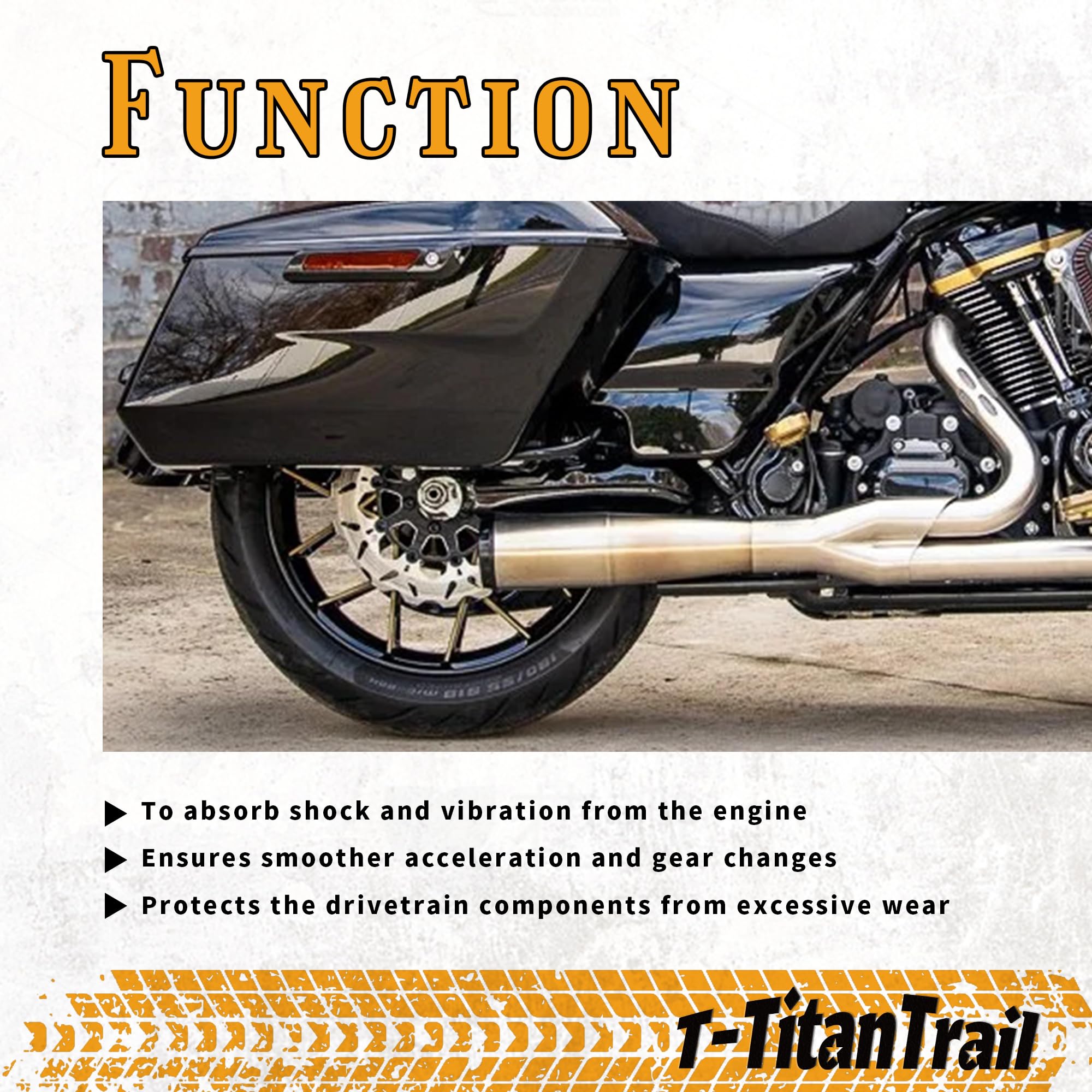 Cush Drive Isolator Dampener for Harley Touring 2009-2023 Street Glide Road Glide Road King Electra Glide Ultra Classic Rear Wheel Hub, Rubber Material, Black Color