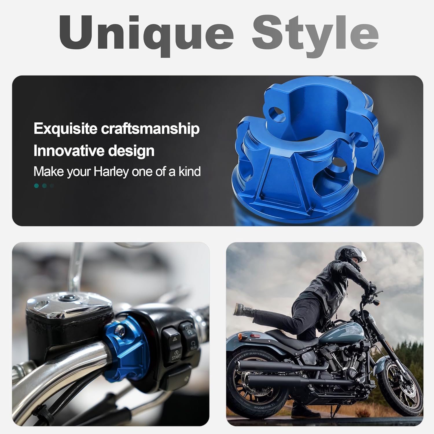 MokitDora Clutch Brake Perch Clamp Halves for 1996-later Harley Touring Softail Dyna Sportster Street Electra Road Glide King Breakout Fat Boy Heritage Low Rider Iron 1200