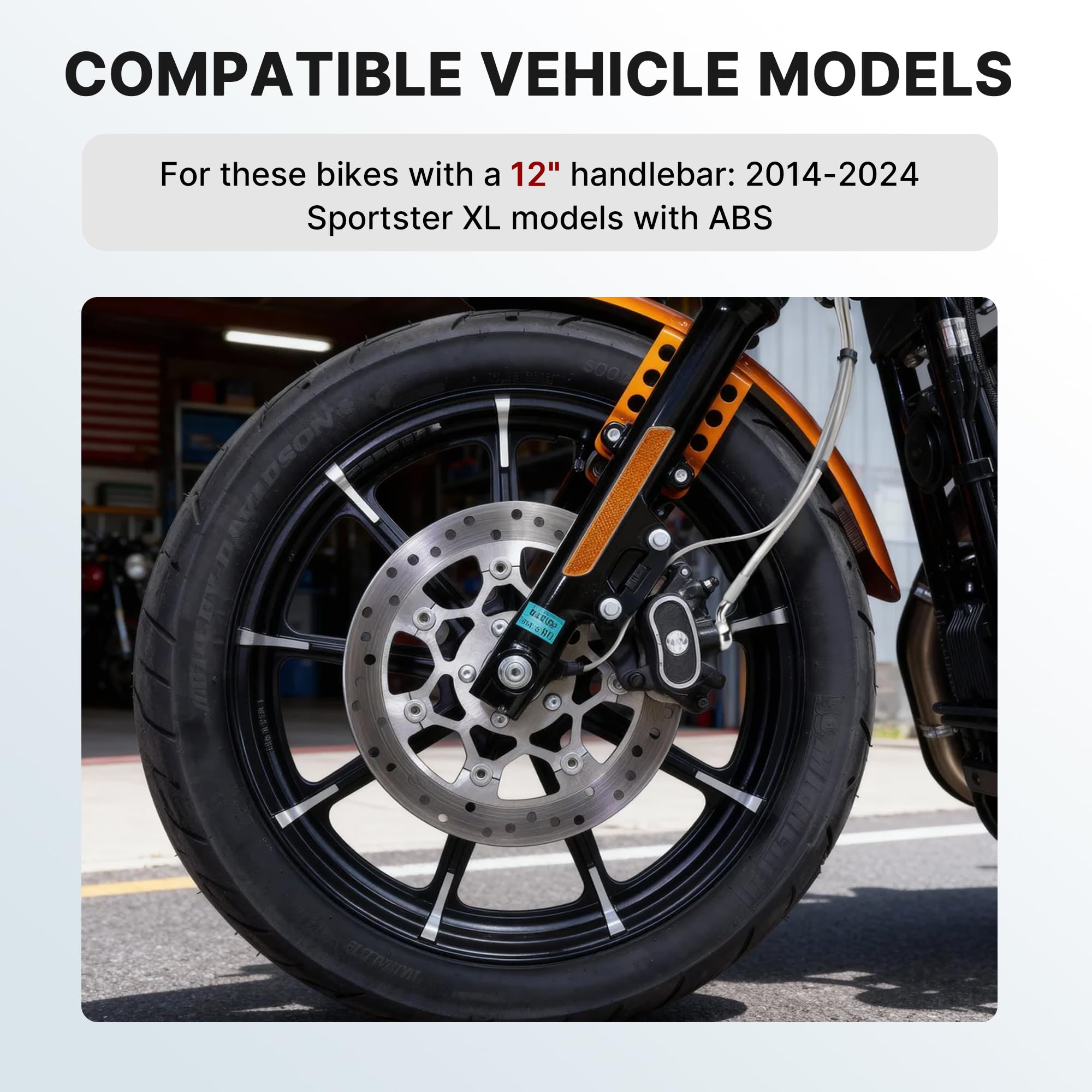 TIGERSGATE 12/14/16 inch Ape Hanger Sportster Cables Kit Handlebar Extended CAN-Bus/Turn Signal Wires/Clutch/Throttle Cables/Brake Line for 2014-2024 Harley with ABS Iron XL XLH 883 1200 50