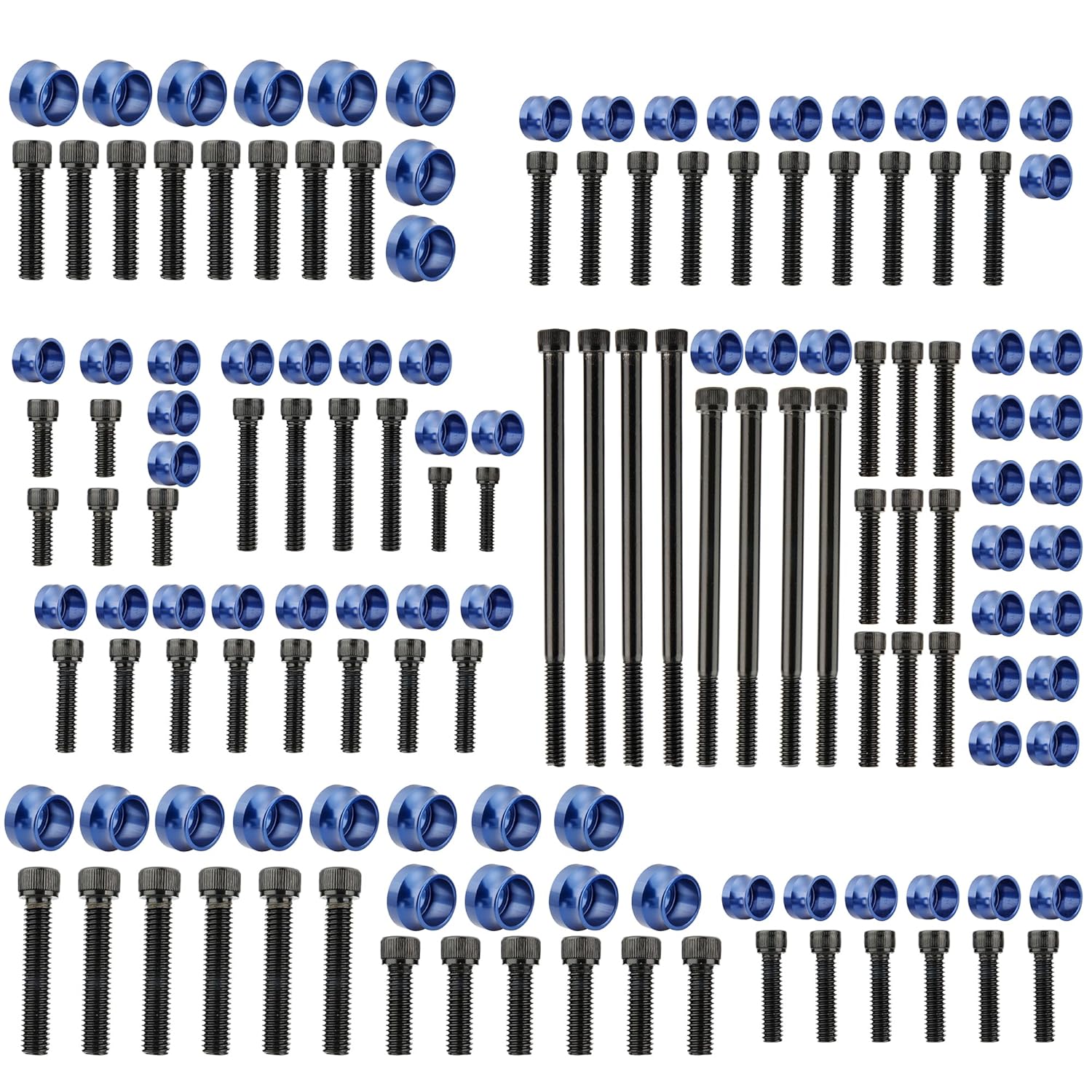 MoKitDora 72 pcs Motorcycle Bolt Covers Engine Bolt & Head Toppers Caps Kit for 2007-2017 Harley Twin Cam Softail Touring Dyna