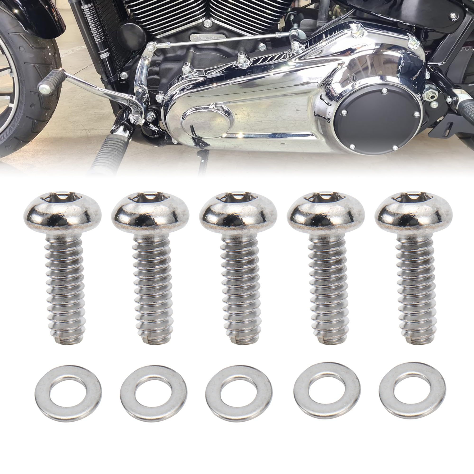 TIGERSGATE Derby Cover Hardware Bolt Kit for '19-Later Softail and '18-Later FLSB Sport Glide Models.