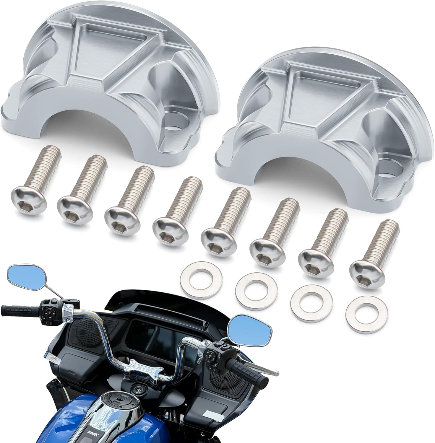 MokitDora Clutch Brake Perch Clamp Halves for 1996-later Harley Touring Softail Dyna Sportster Street Electra Road Glide King Breakout Fat Boy Heritage Low Rider Iron 1200